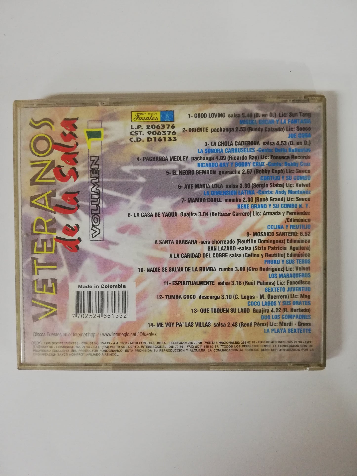 CD VETERANOS DE LA SALSA - VETERANOS DE LA SALSA VOL. 1