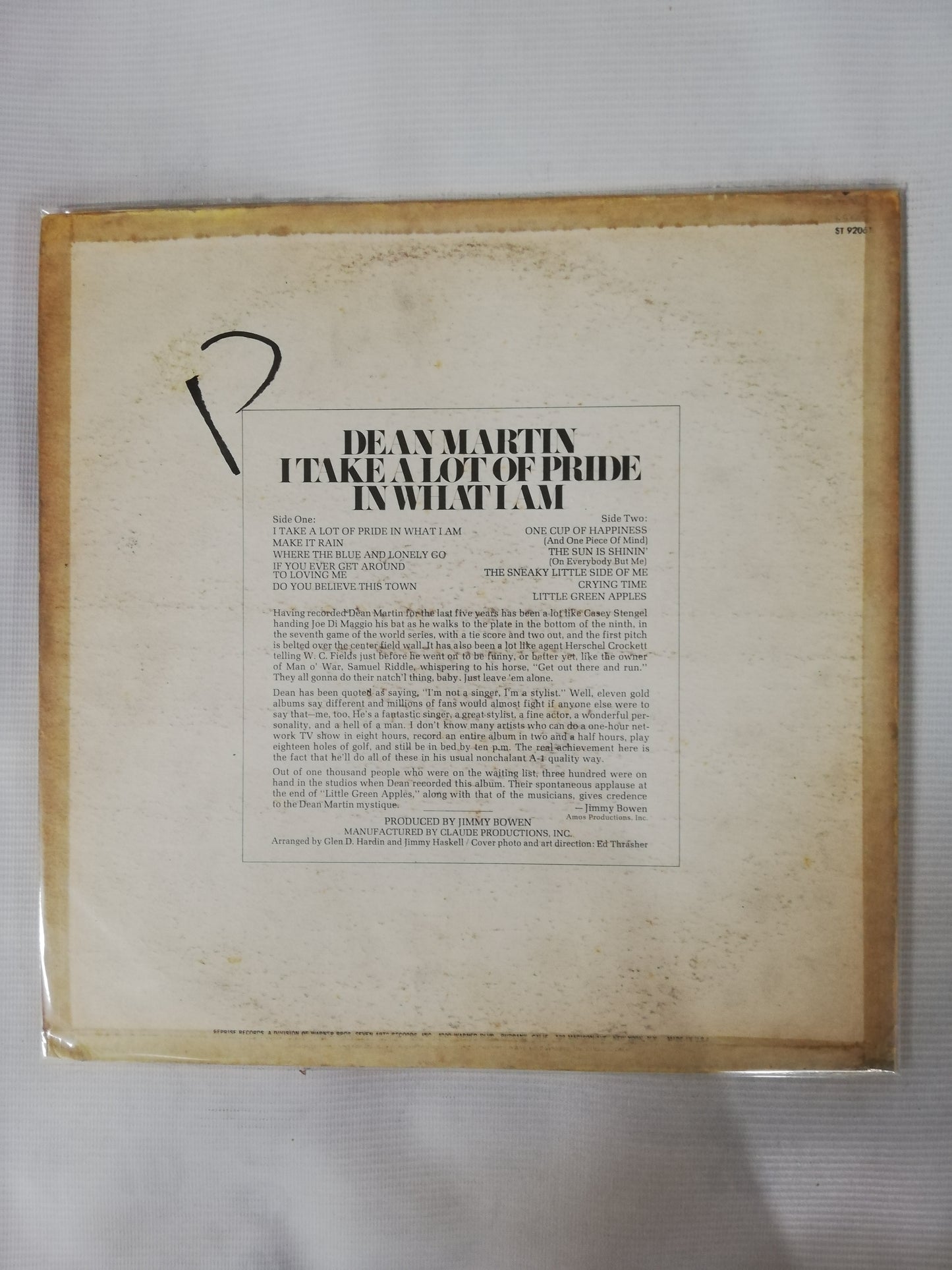 LP DEAN MARTIN - I TAKE A LOT OF PRIDE IN WHAT I AM