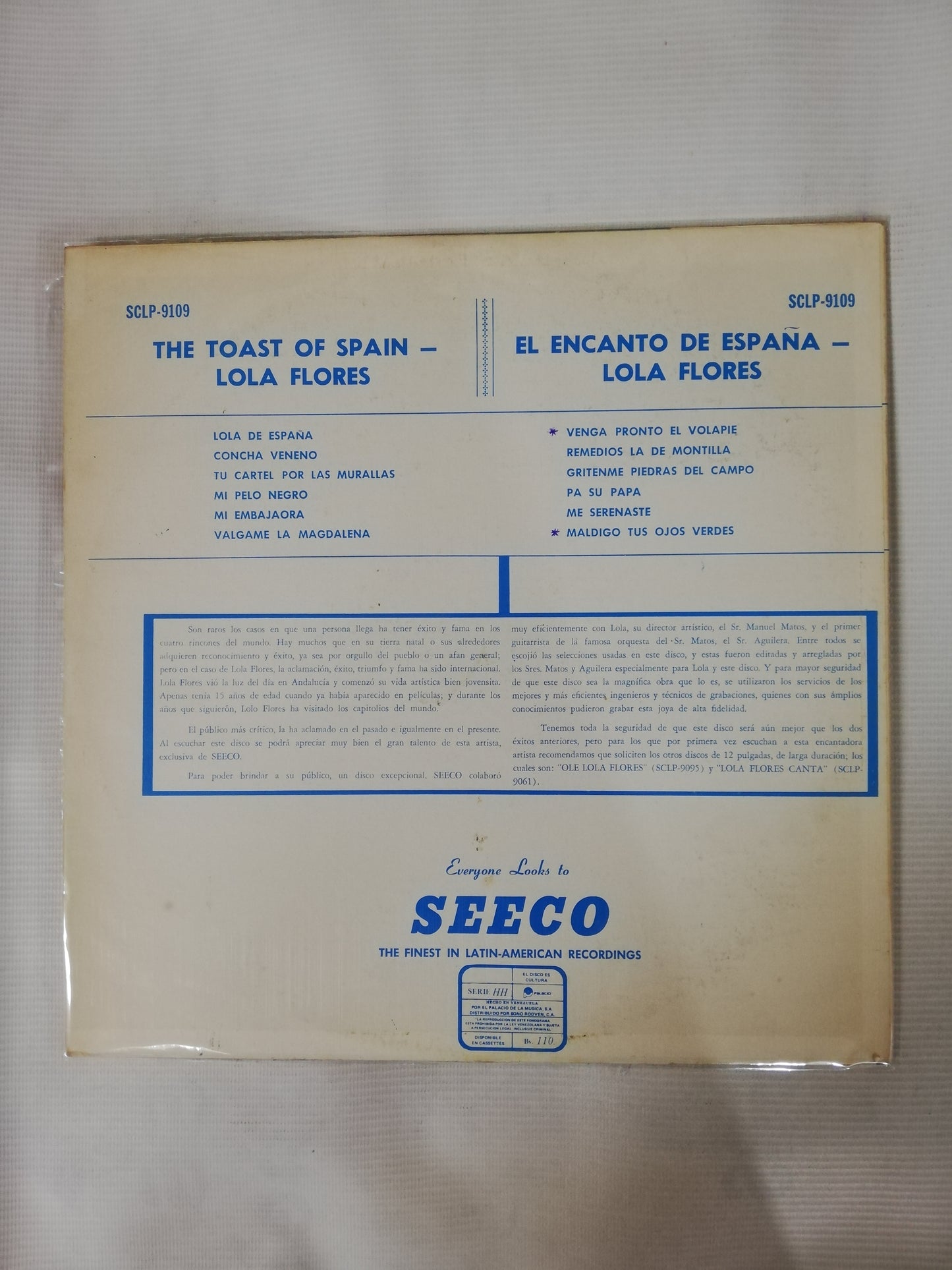 LP LOLA FLORES - THE TOAST OF SAPIN