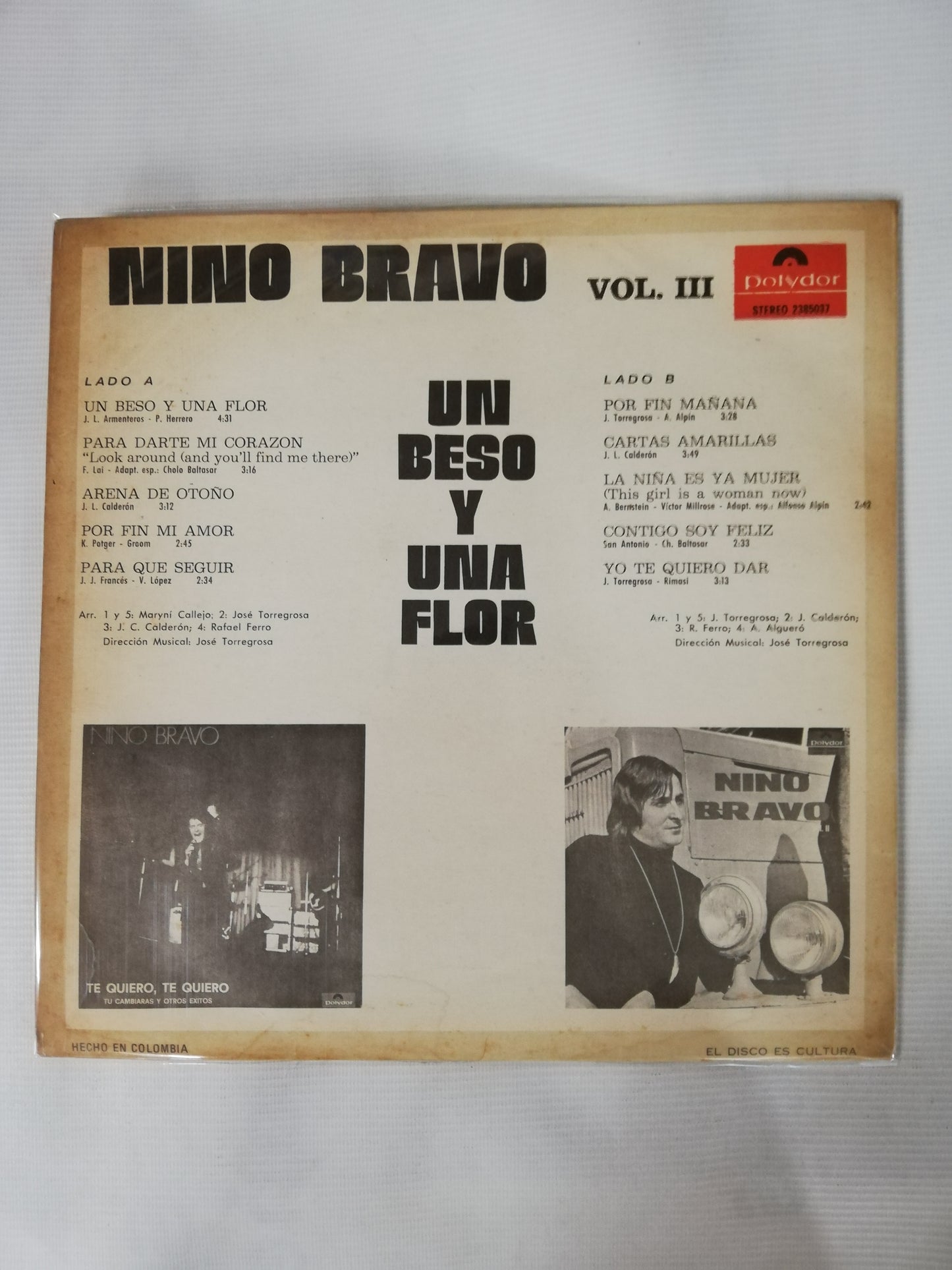 LP NINO BRAVO - UN BESO Y UNA FLOR VOL. III