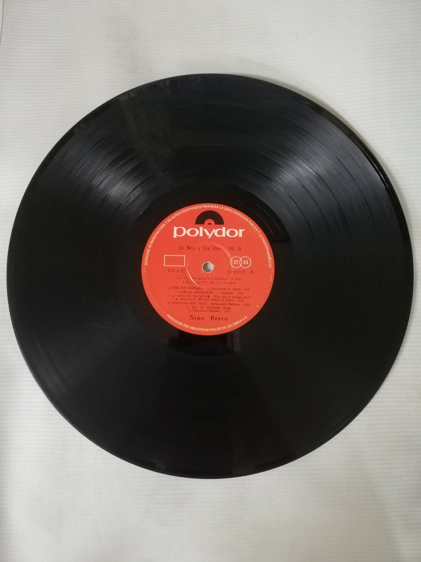 LP NINO BRAVO - UN BESO Y UNA FLOR VOL. III