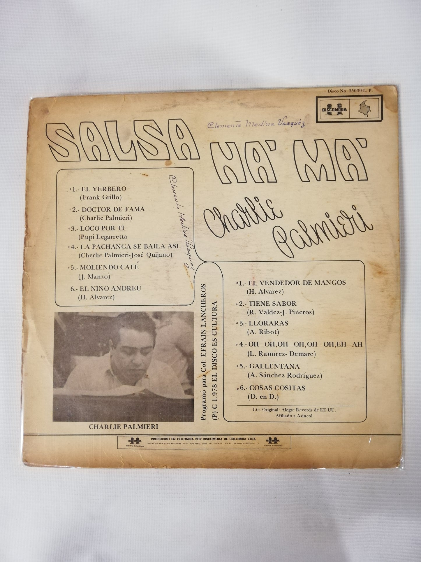LP CHARLIE PALMIERI Y SU CHARANGA LA DUBONEY