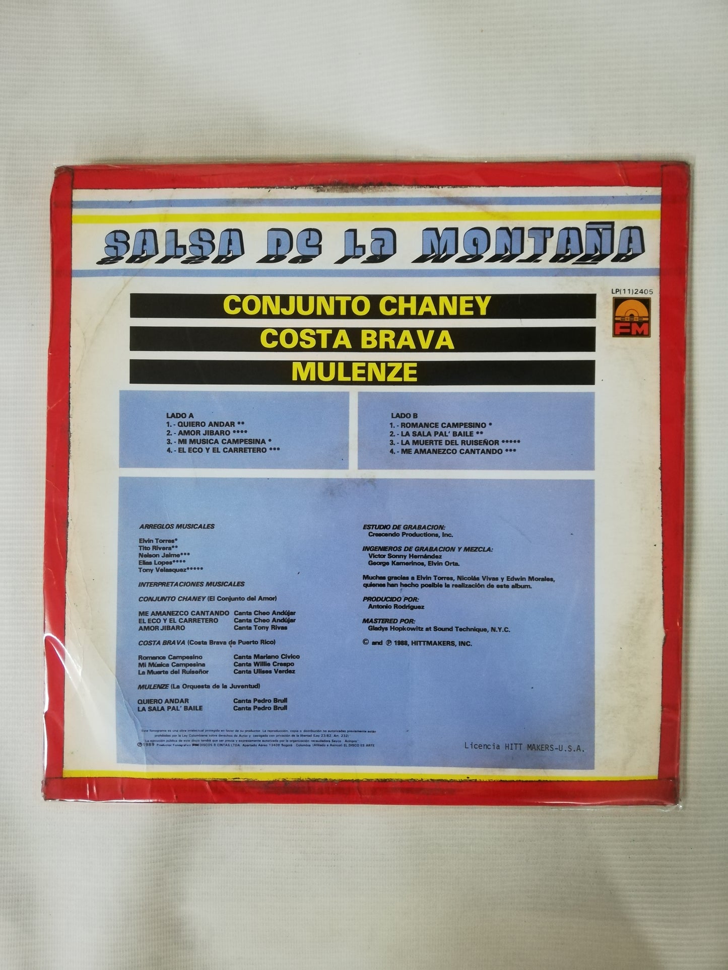 LP CONJUNTO CHANEY / COSTA BRAVA / MULENZE - SALSA DE LA MONTAÑA