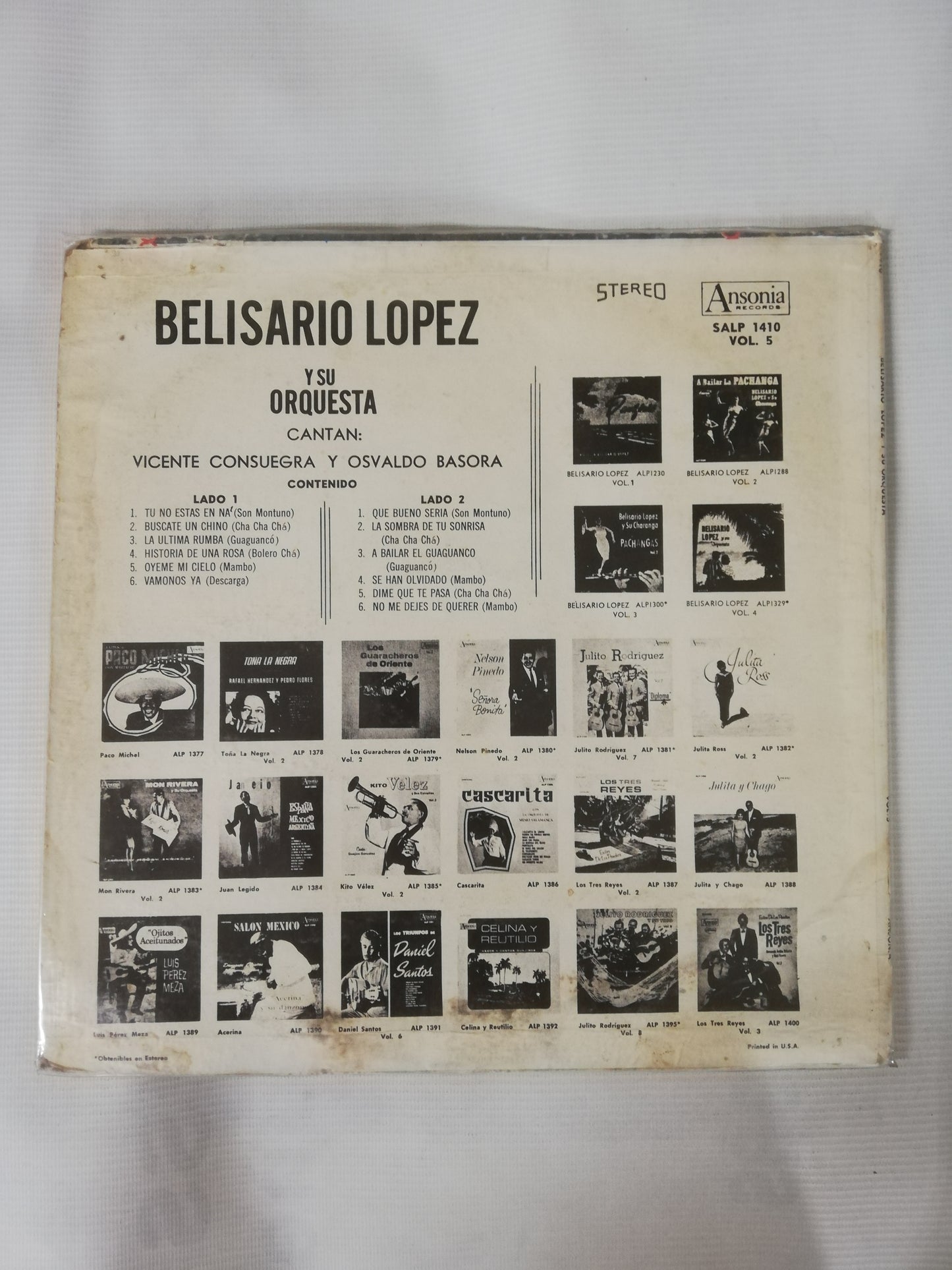LP BELISARIO LOPEZ Y SU ORQUESTA - BELISARIO LOPEZ Y SU ORQUESTA VOL. 5