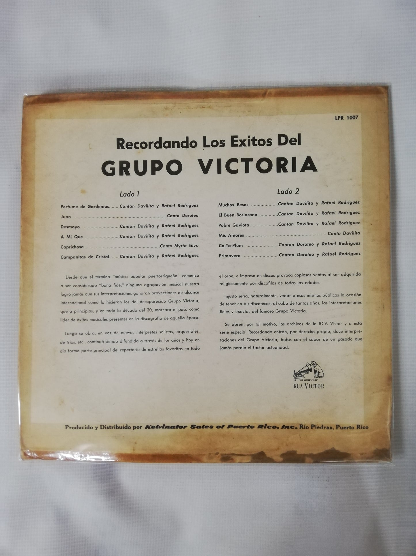 LP GRUPO VICTORIA - RECORDANDO LOS EXITOS DEL GRUPO VICTORIA