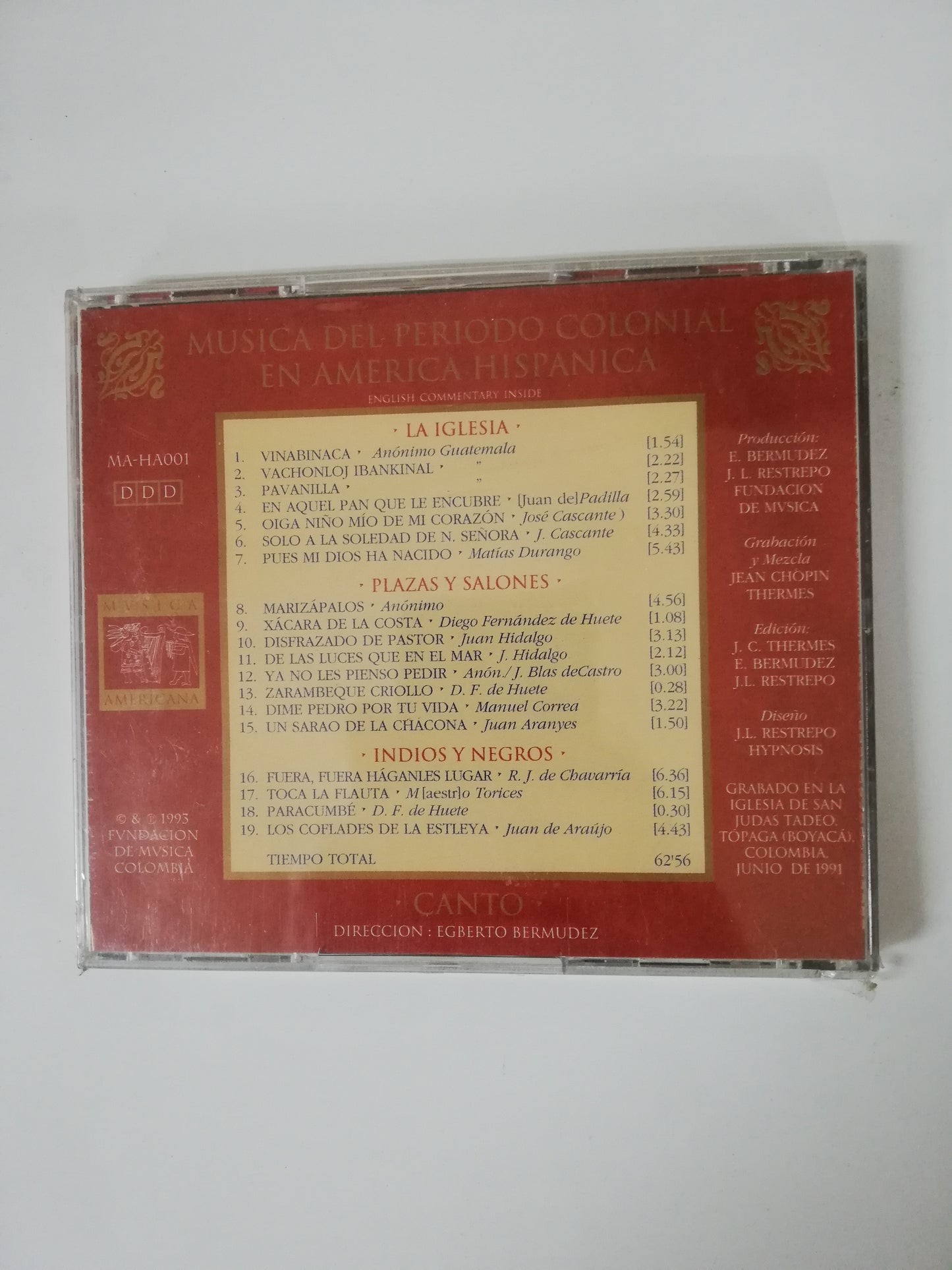 CD CANTO - MÚSICA DEL PERIODO COLONIAL EN AMÉRICA HISPÁNICA
