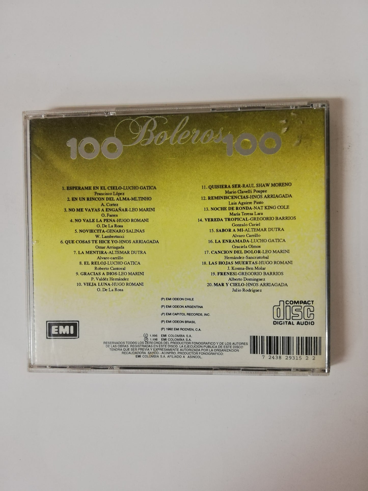 CD 100 BOLEROS - VARIOS INTÉRPRETES - CD # 3