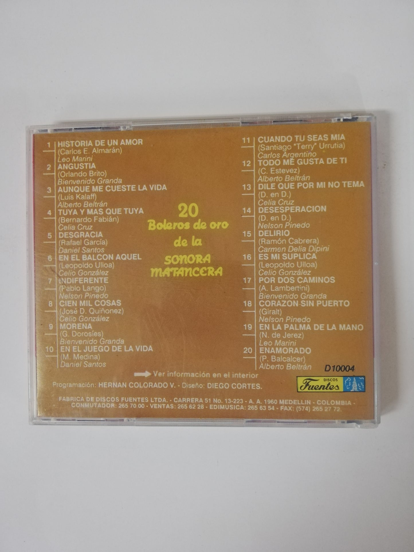 CD LA SONORA MATANCERA - 20 BOLEROS DE ORO DE LA SONORA MATANCERA