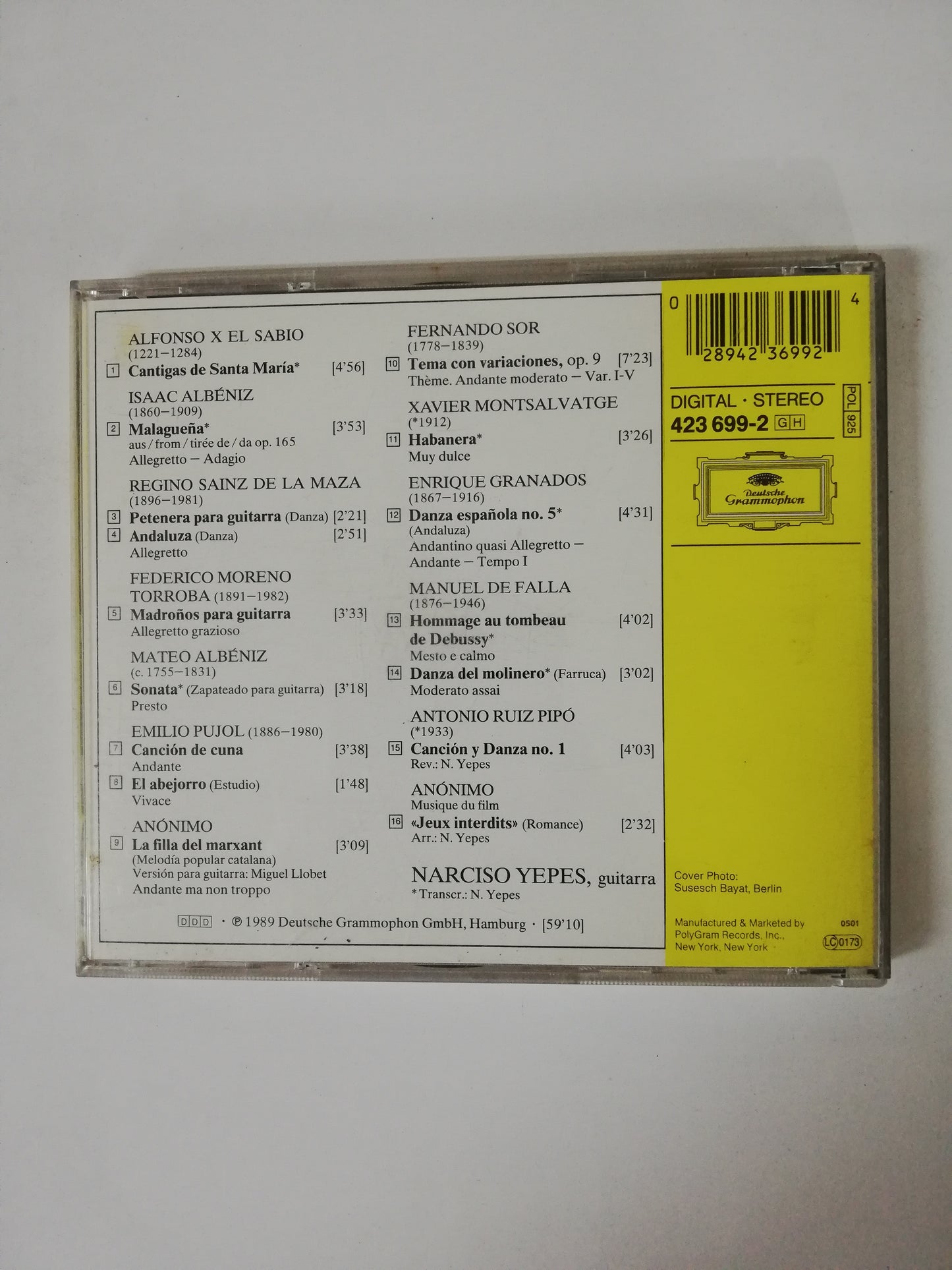 CD NARCISO YEPES - ROMANCE D´AMOUR