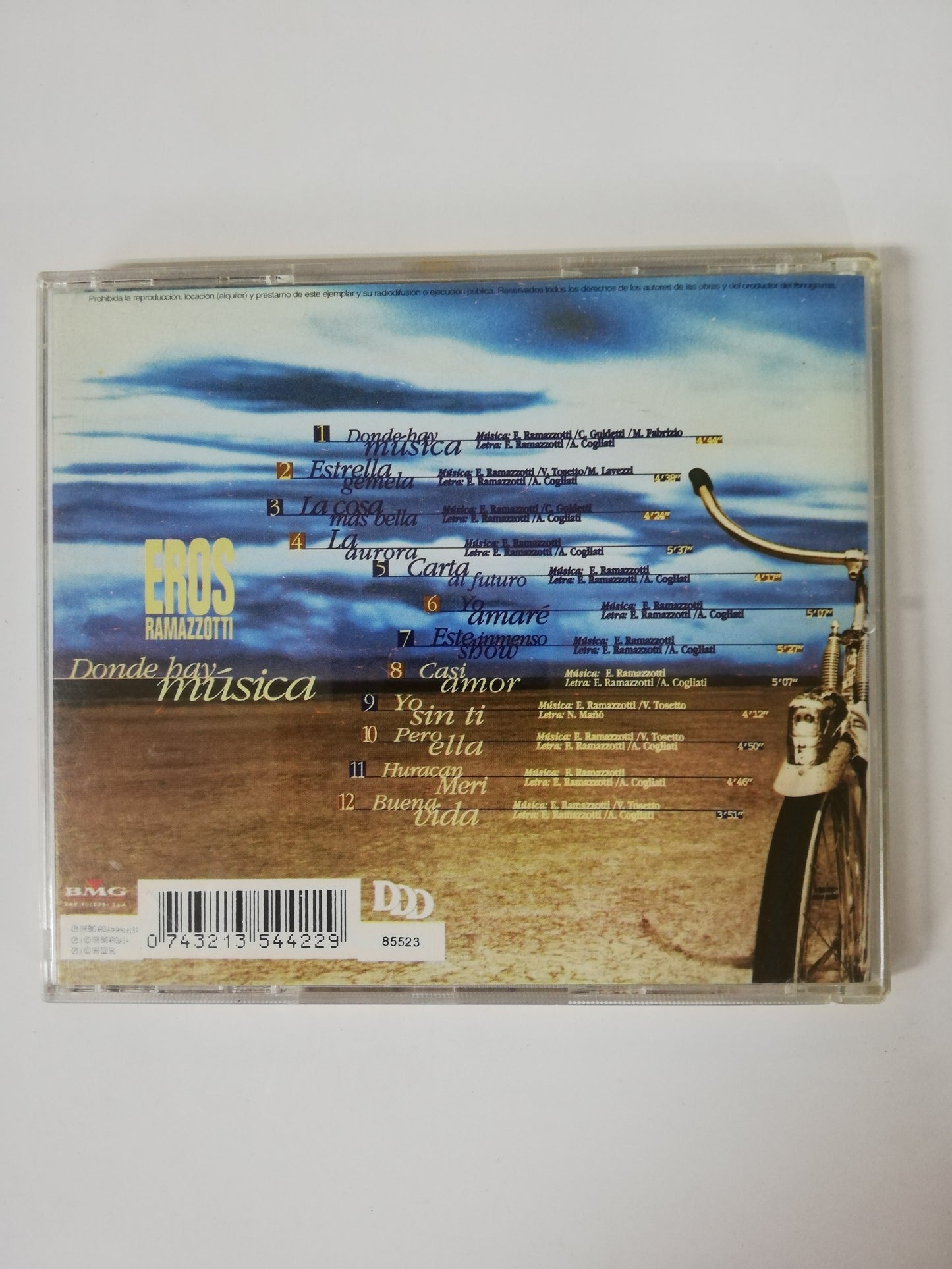 CD EROS RAMAZZOTTI - DONDE HAY MÚSICA