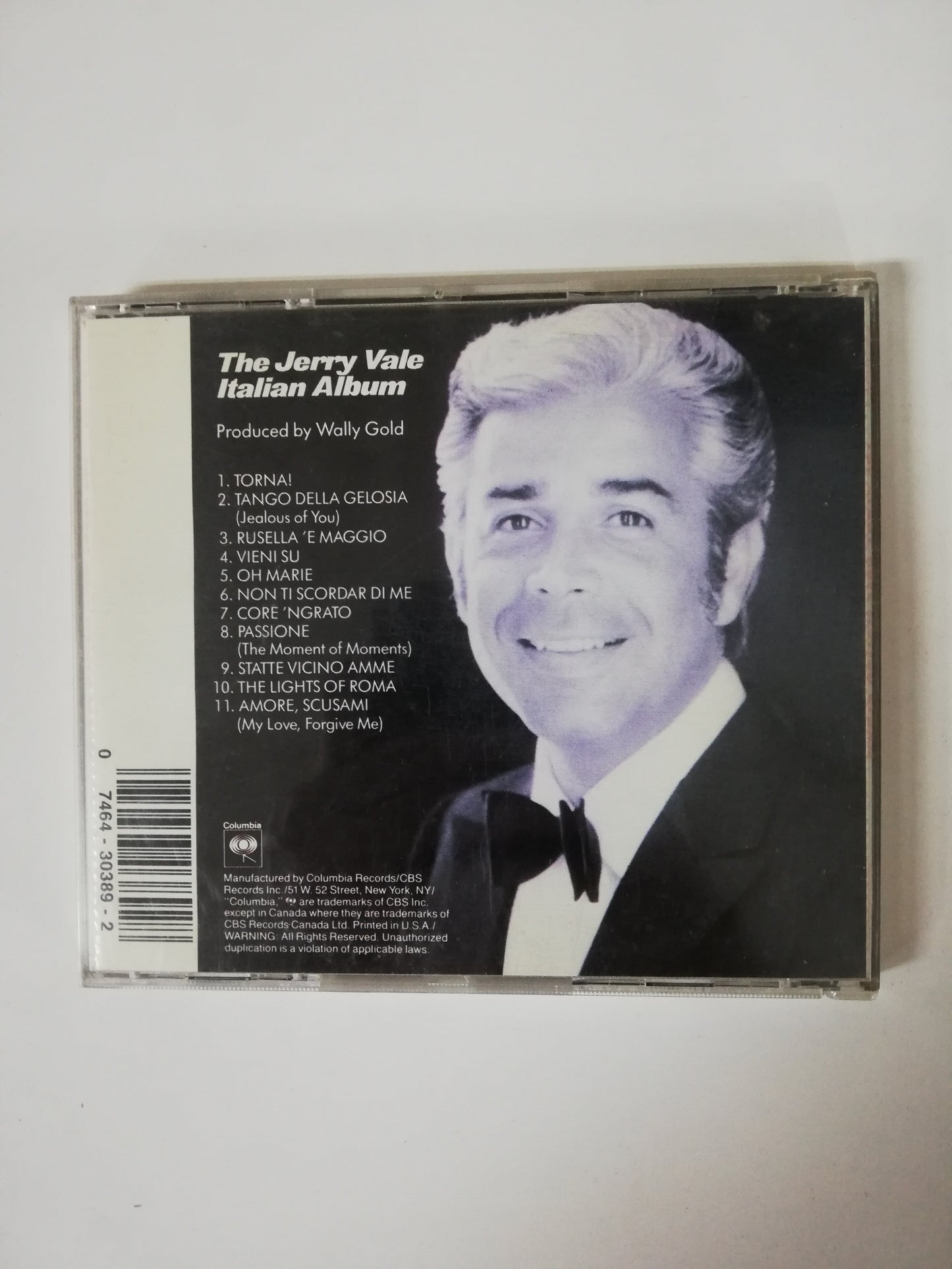 CD JERRY VALE - THE JERRY VALE ITALIAN ALBUM