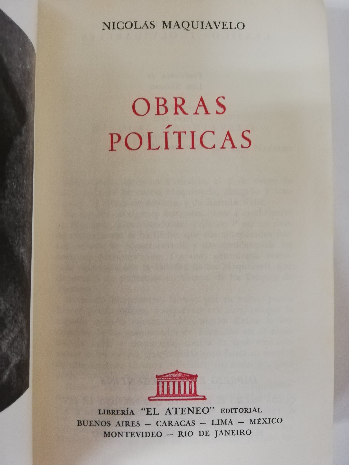 OBRAS POLÍTICAS - MAQUIAVELO