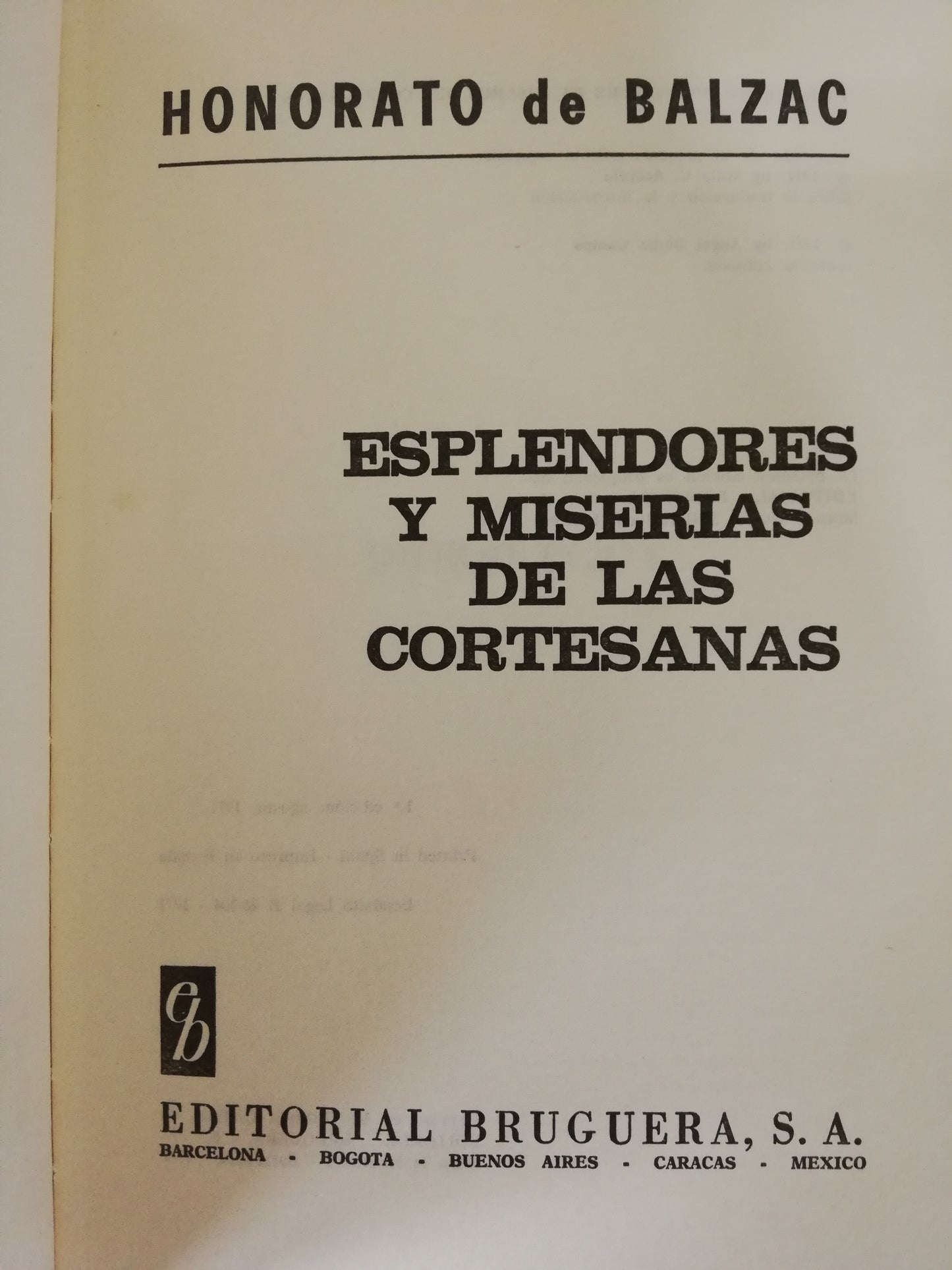 ESPLENDORES Y MISERIAS DE LAS CORTESANAS - HONORATO DE BALZAC