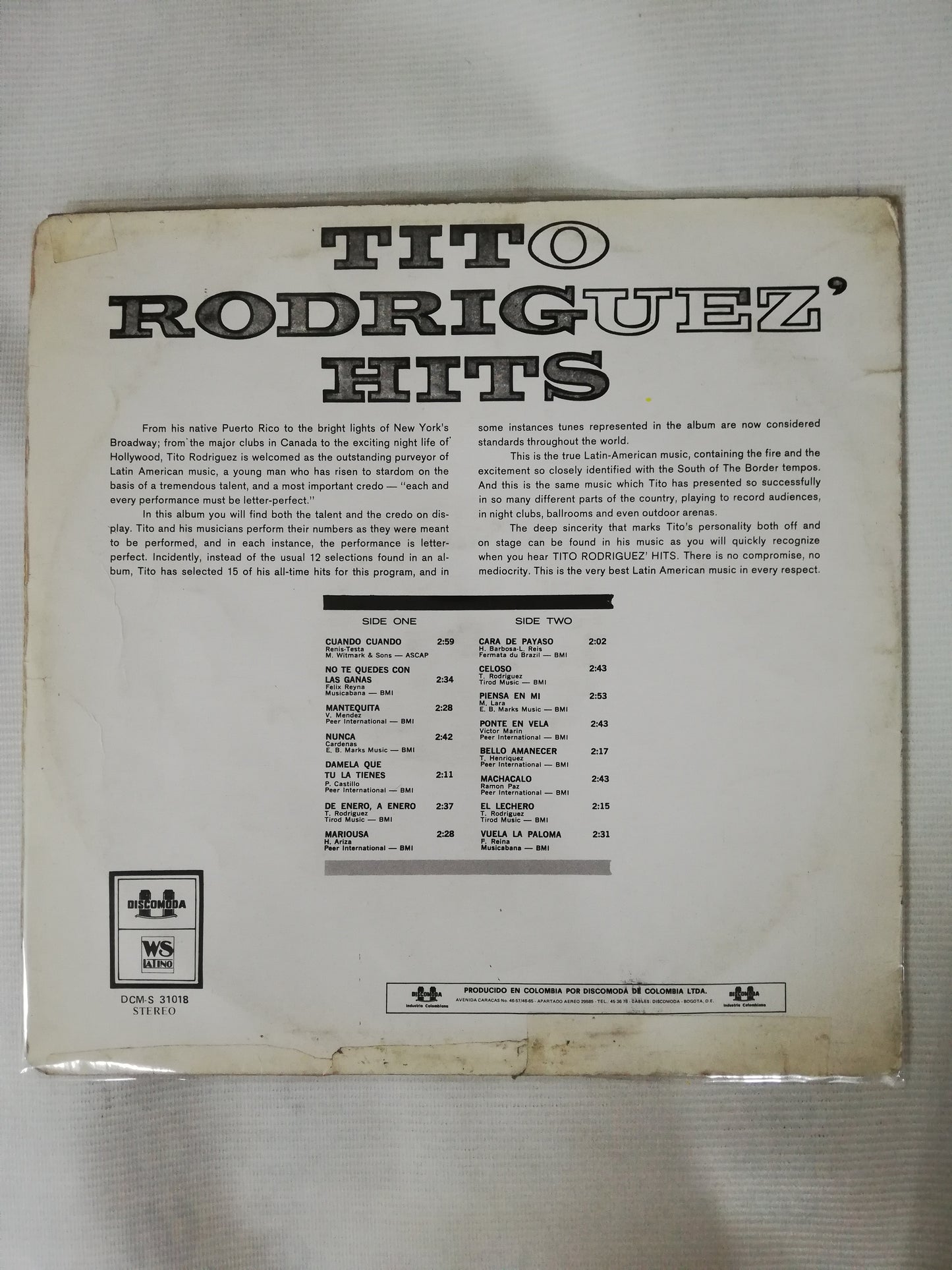LP TITO RODRIGUEZ - TITO RODRIGUEZ HITS