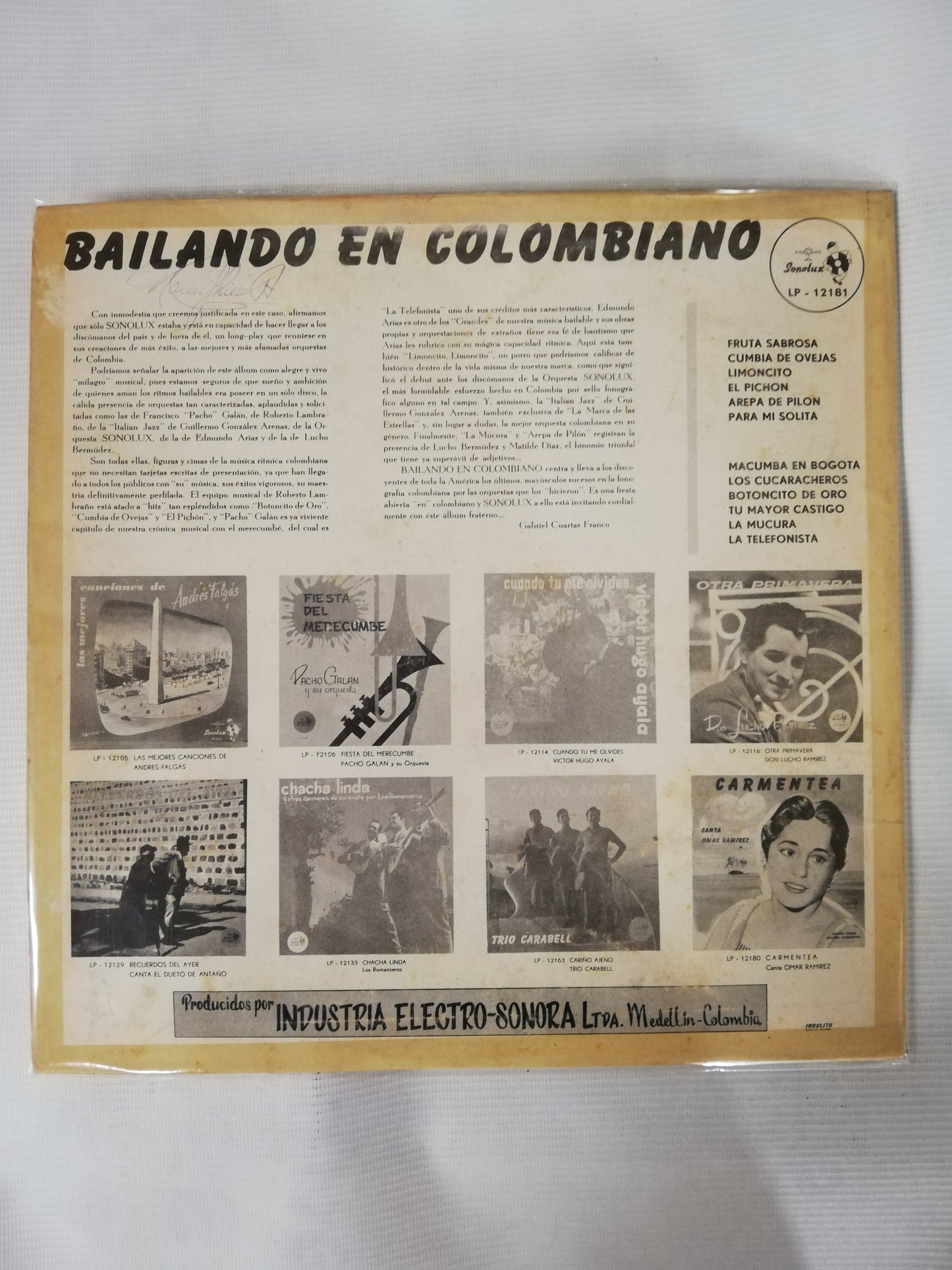 LP BAILANDO EN COLOMBIANO - COMPILADO DE ORQUESTAS