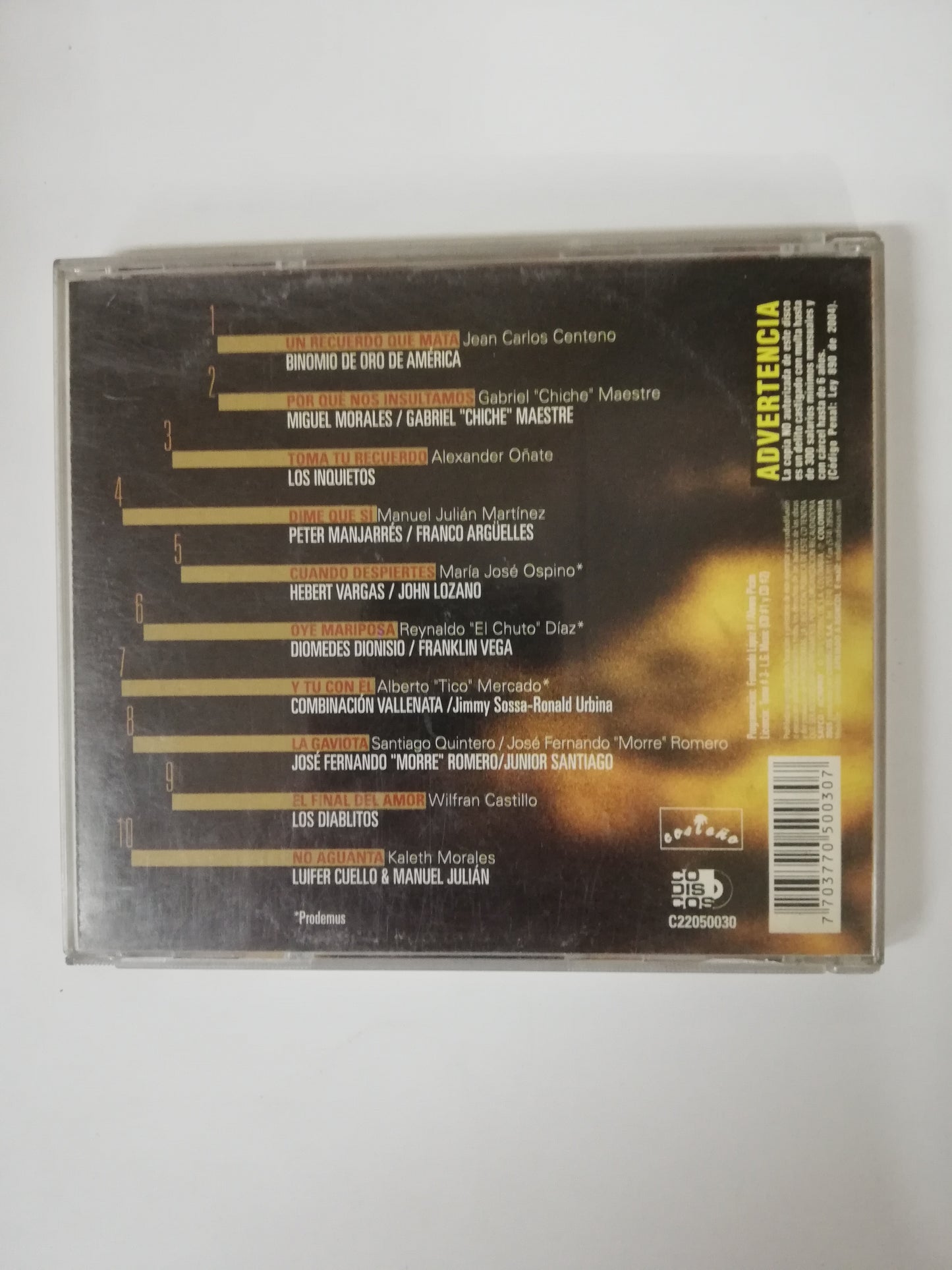 CD VALLENATOS DE BRONCE - VALLENATOS DE BRONCE VOL. 7