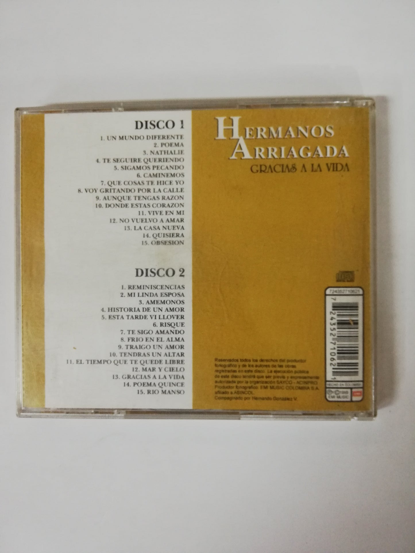 CD HERMANOS ARRIAGADA - GRACIAS A LA VIDA - CD X 2