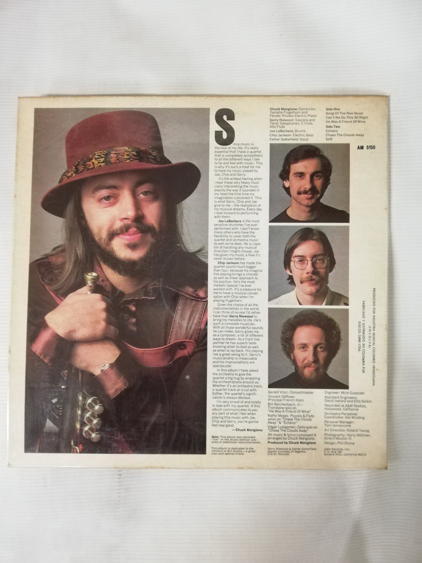 LP CHUCK MANGIONE - CHASE THE CLOUDS AWAY