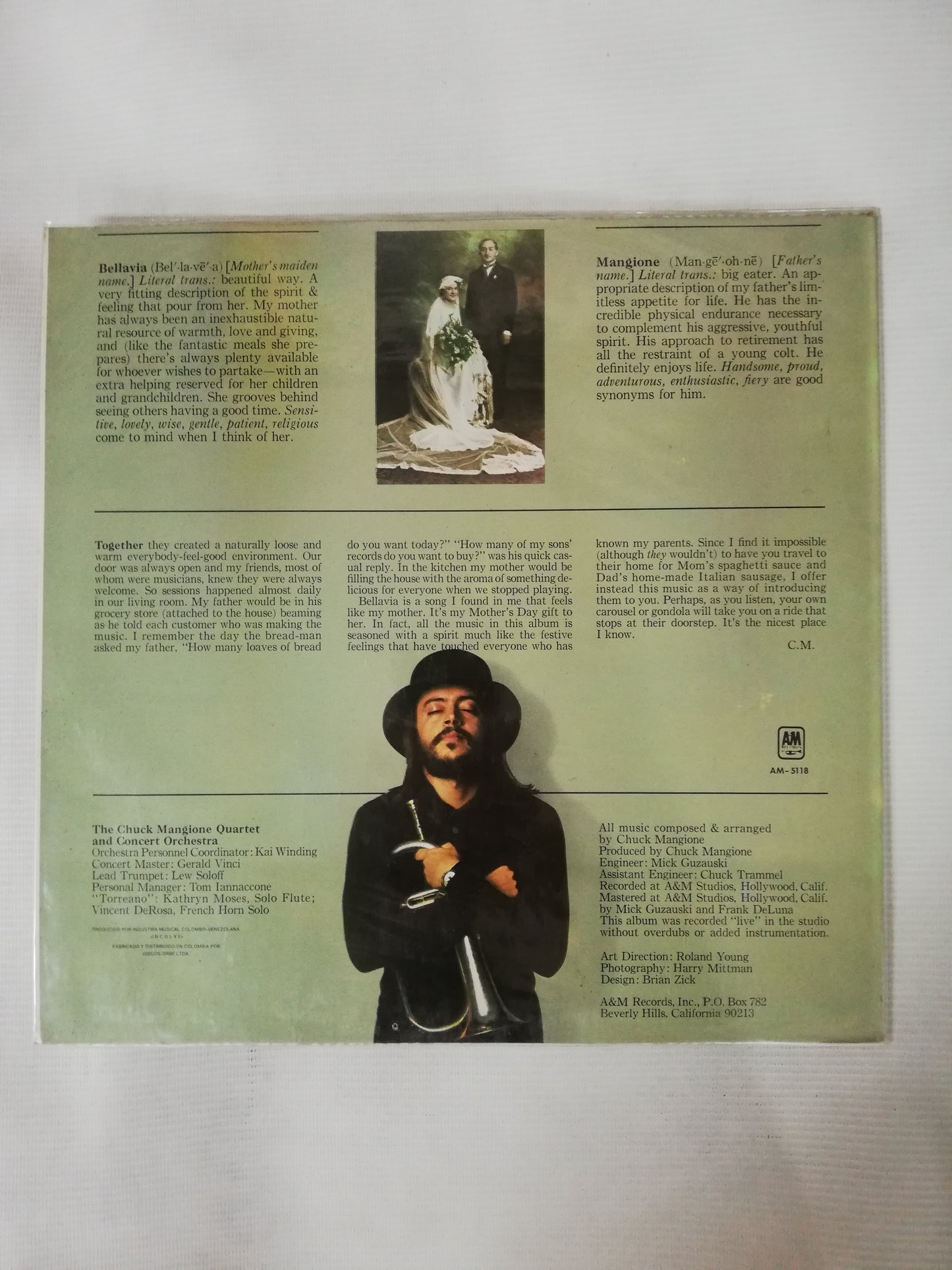 LP CHUCK MANGIONE - BELLAVIA
