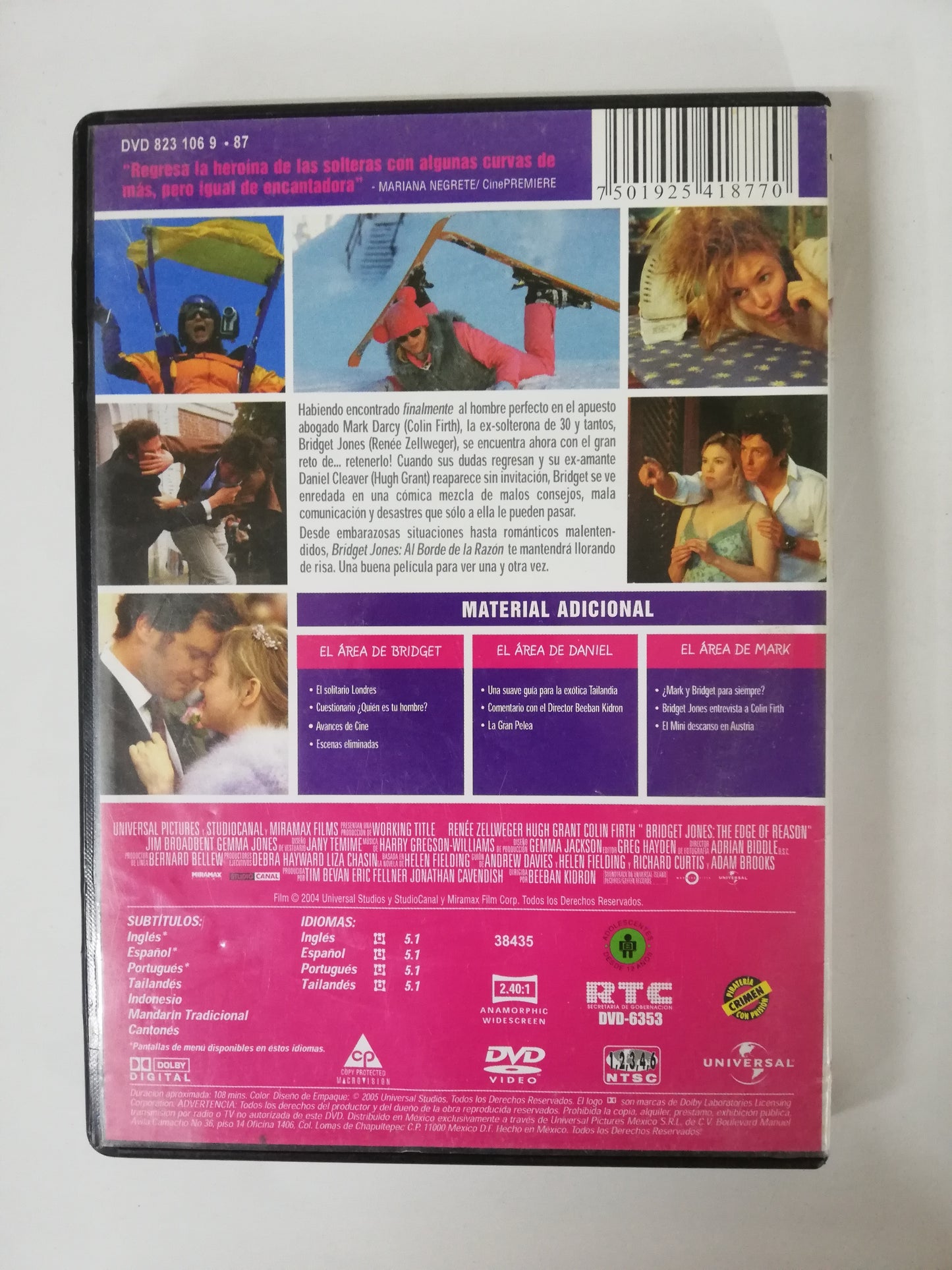 DVD BRIDGET JONES AL BORDE DE LA RAZÓN
