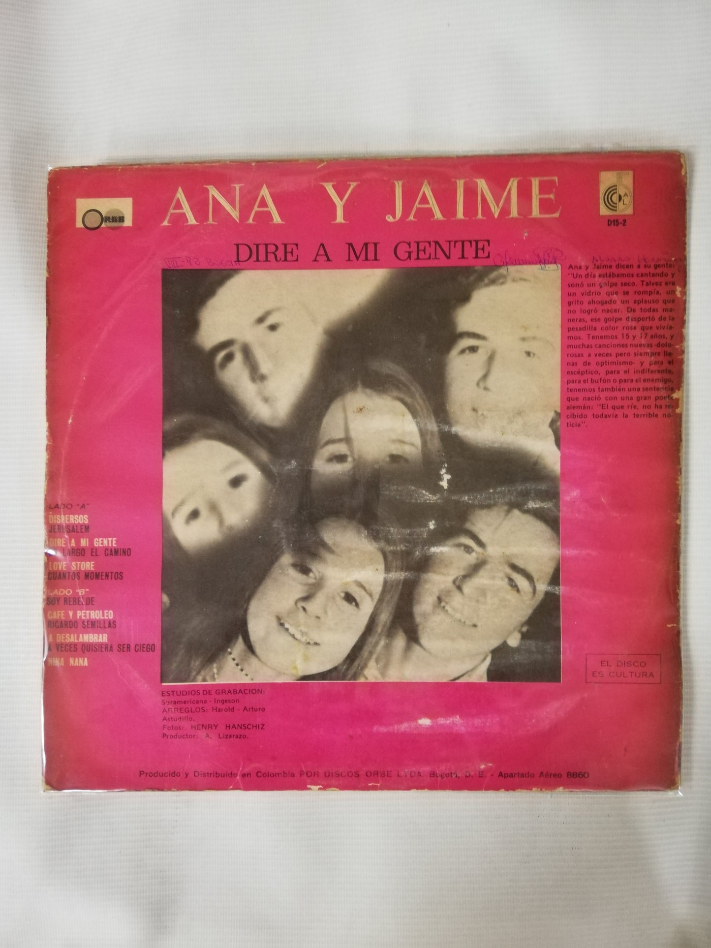 LP ANA Y JAIME - DIRE A MI GENTE