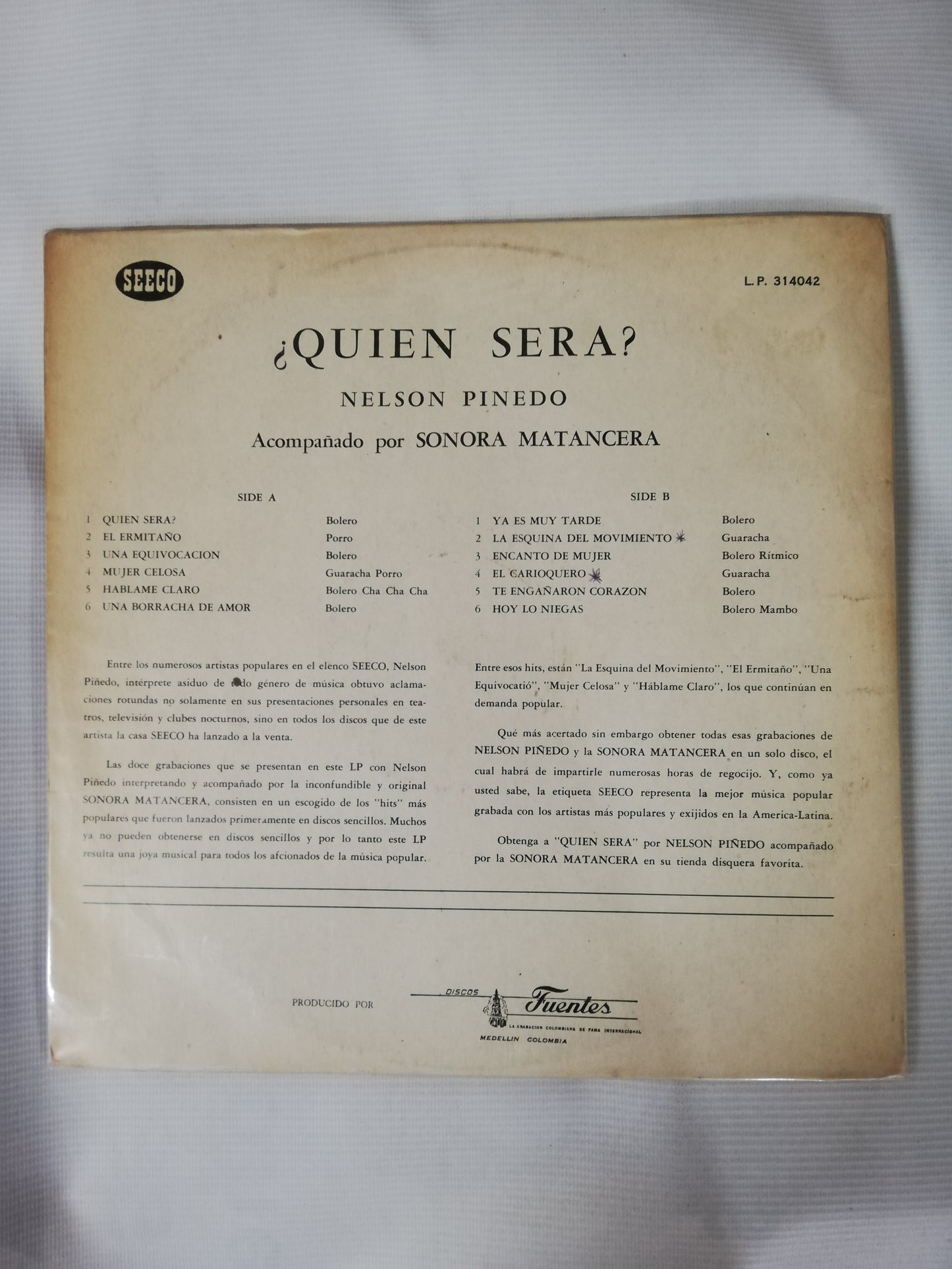 LP NELSON PINEDO CON LA SONORA MATANCERA - QUIEN SERA?