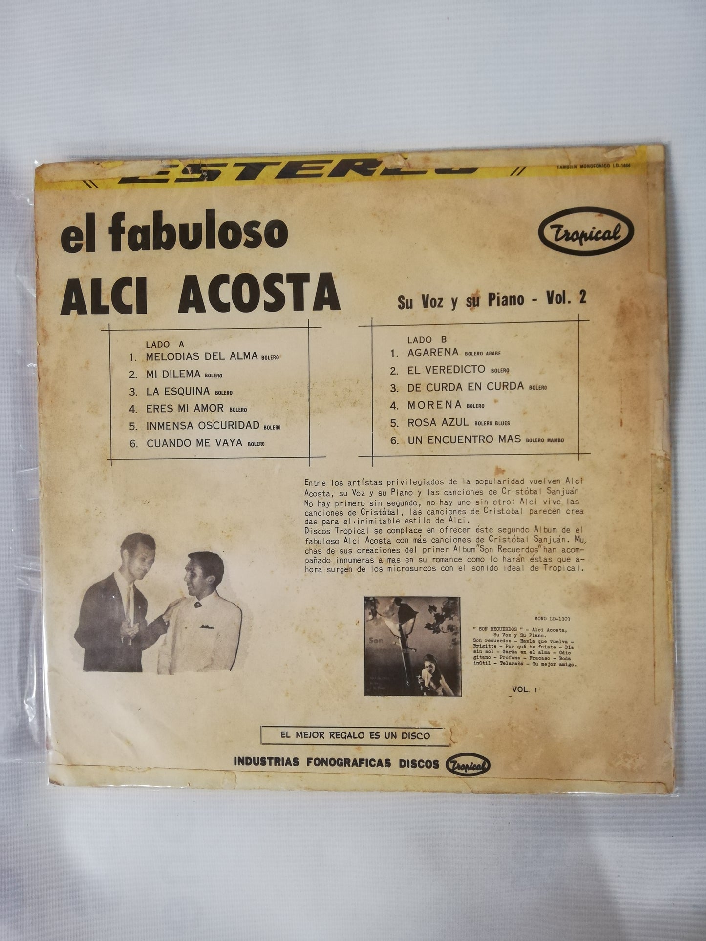 LP ALCI ACOSTA, SU VOZ Y SU PIANO - EL FABULOSO VOL. 2