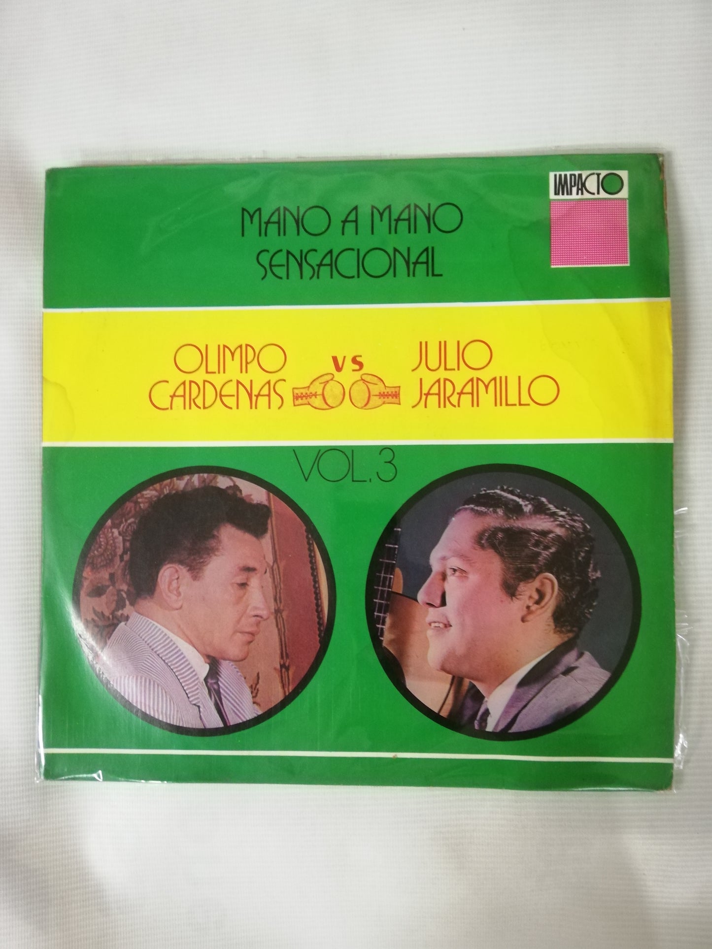 LP OLIMPO CARDENAS / JULIO JARAMILLO - MANO A MANO SENSACIONAL VOL. 3