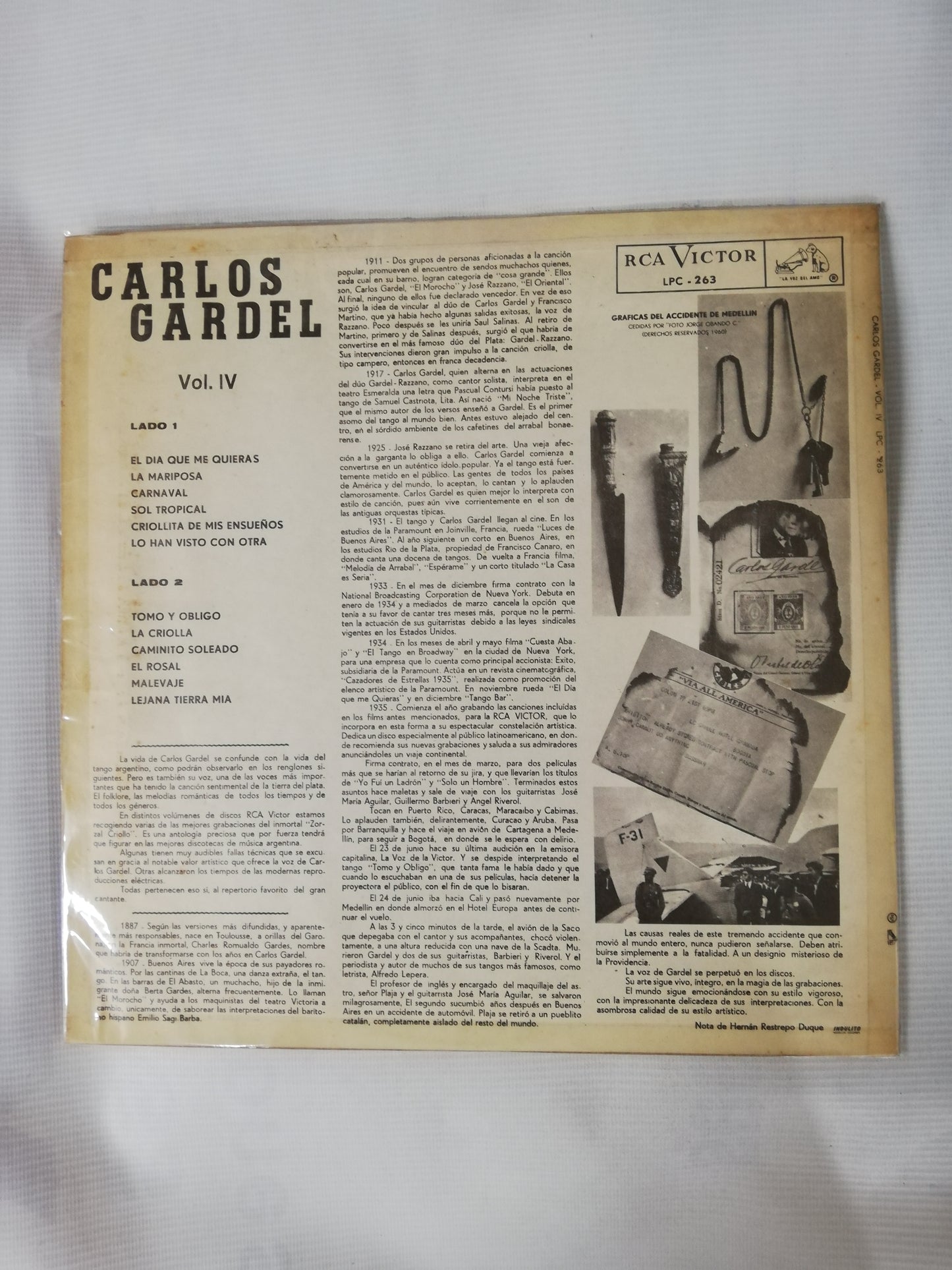 LP CARLOS GARDEL - CARLOS GARDEL VOL. IV