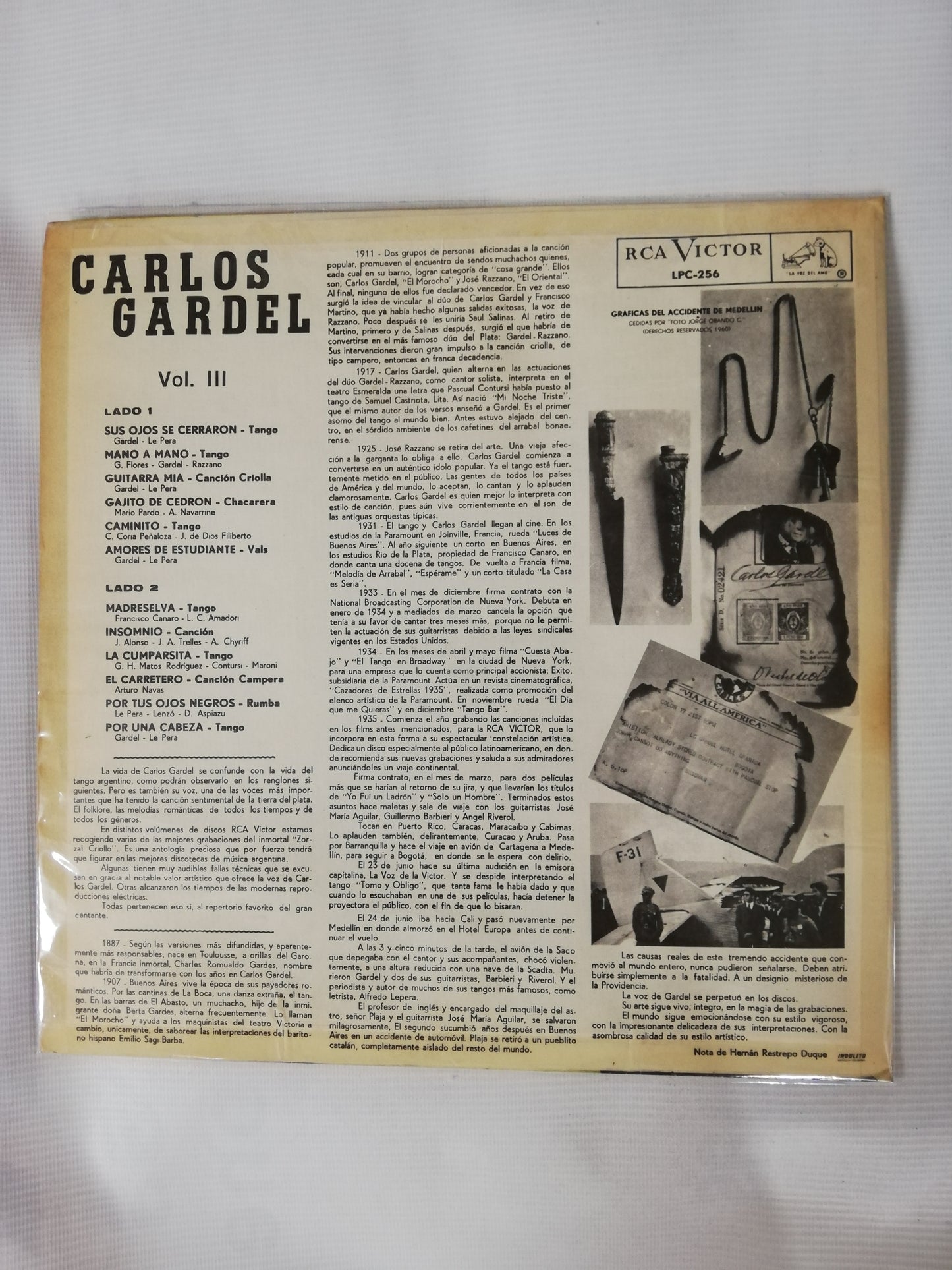 LP CARLOS GARDEL - CARLOS GARDEL VOL. III