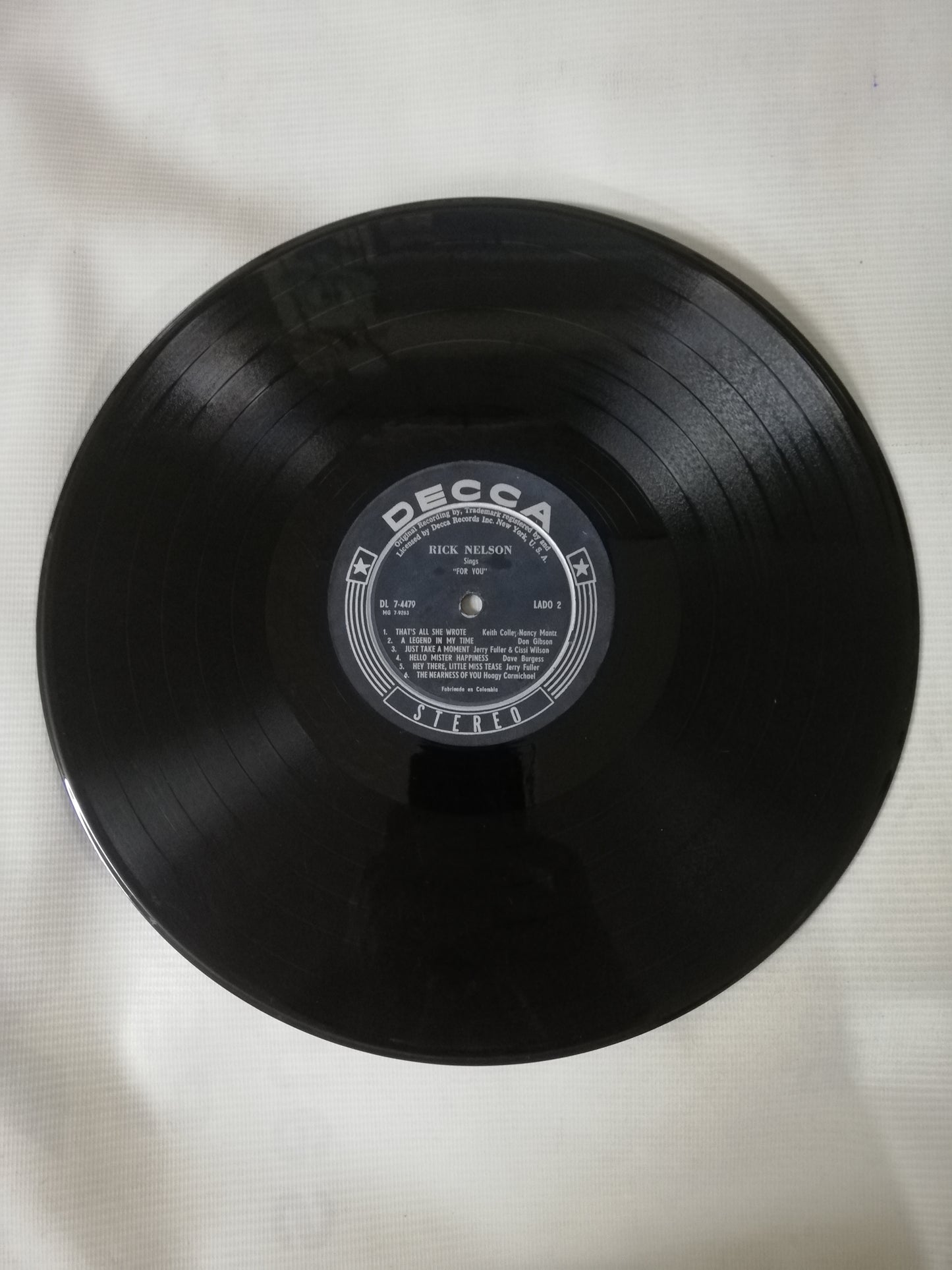 LP RICK NELSON - SINGS "FOR YOU"