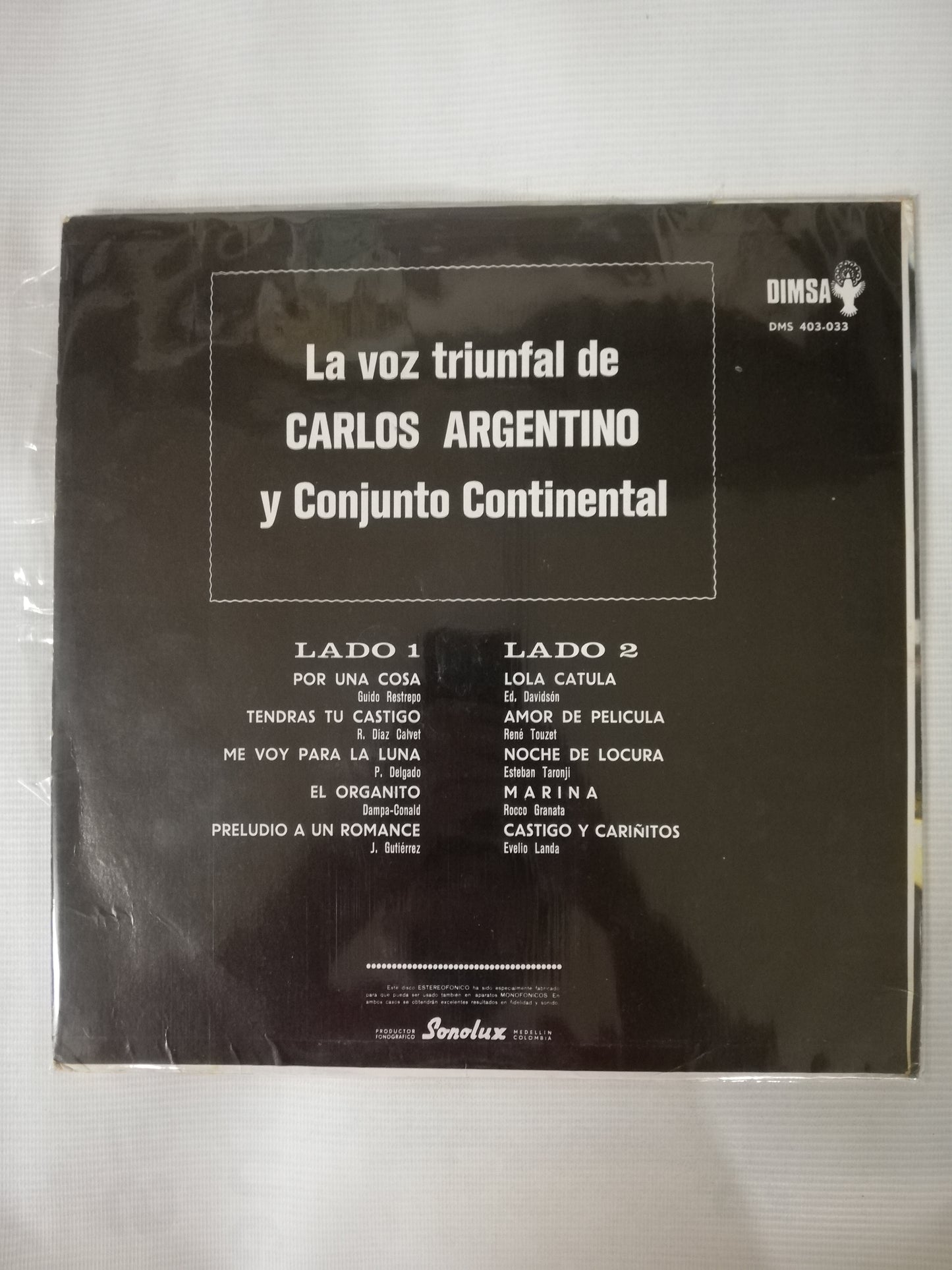 LP CARLOS ARGENTINO Y CONJUNTO CONTINENTAL - LA VOZ TRIUNFAL DE CARLOS ARGENTINO