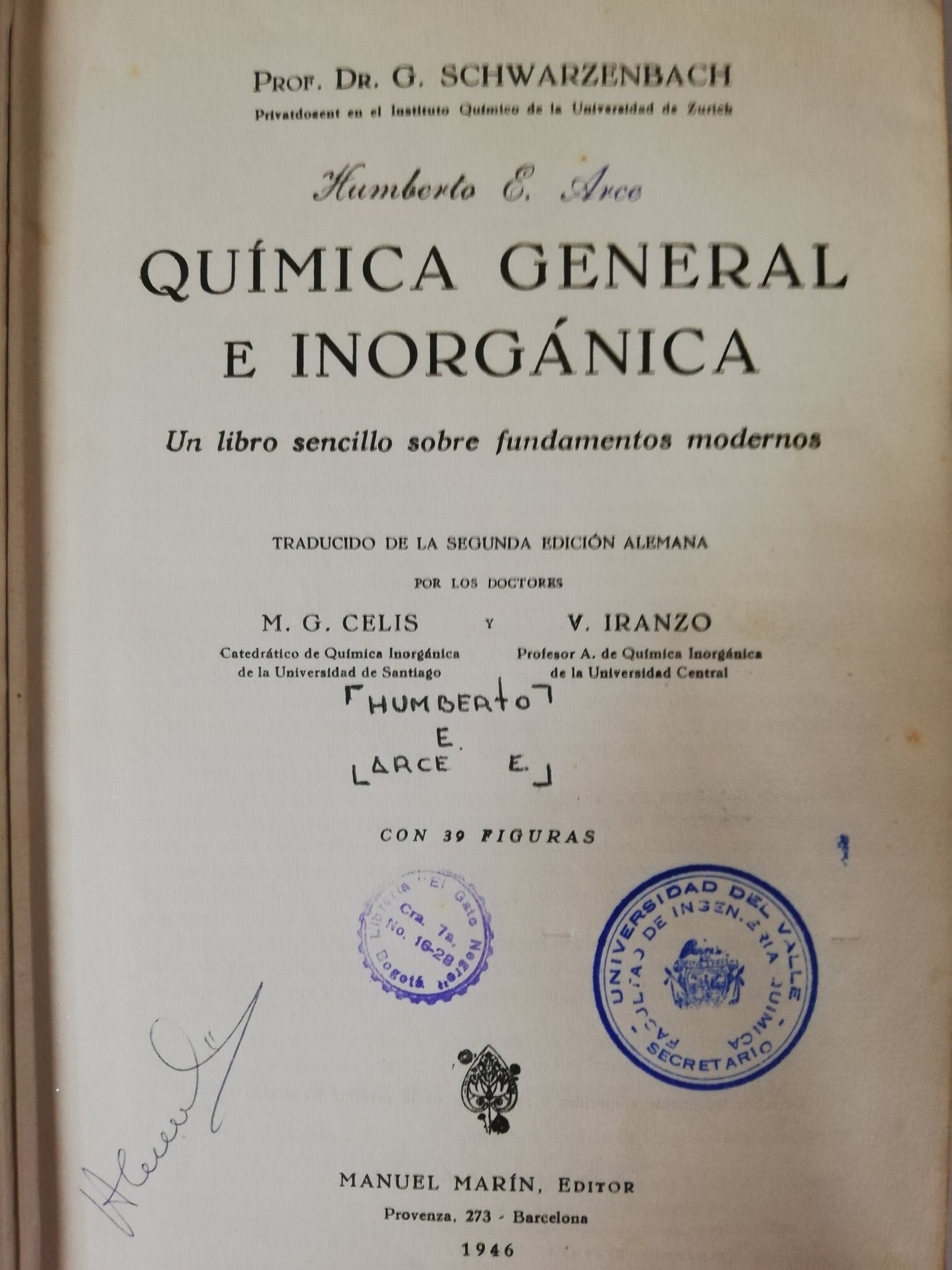 QUIMICA GENERAL E INORGÁNICA - SCHWARZENBACH
