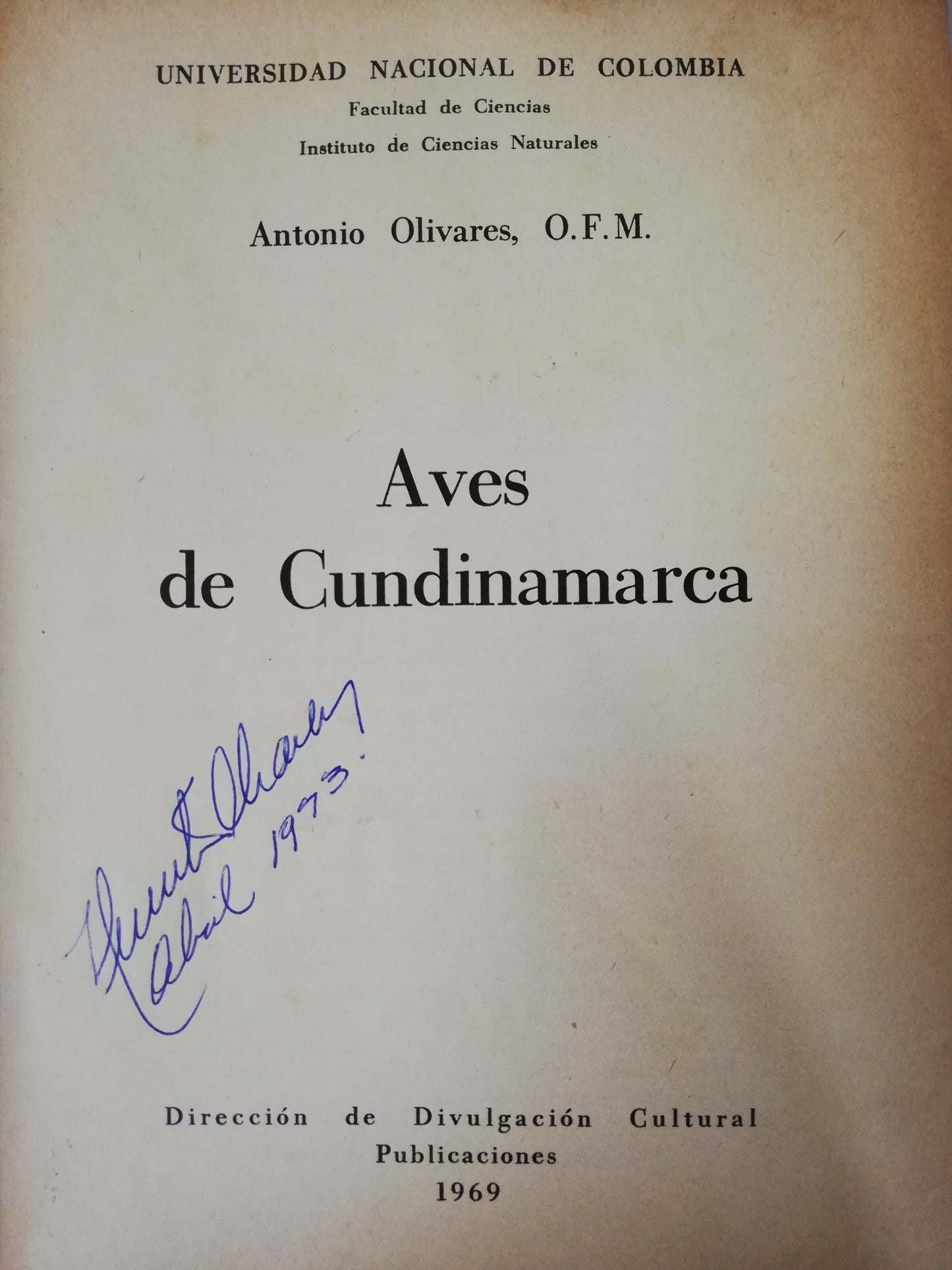 AVES DE CUNDINAMARCA - ANTONIO OLIVARES