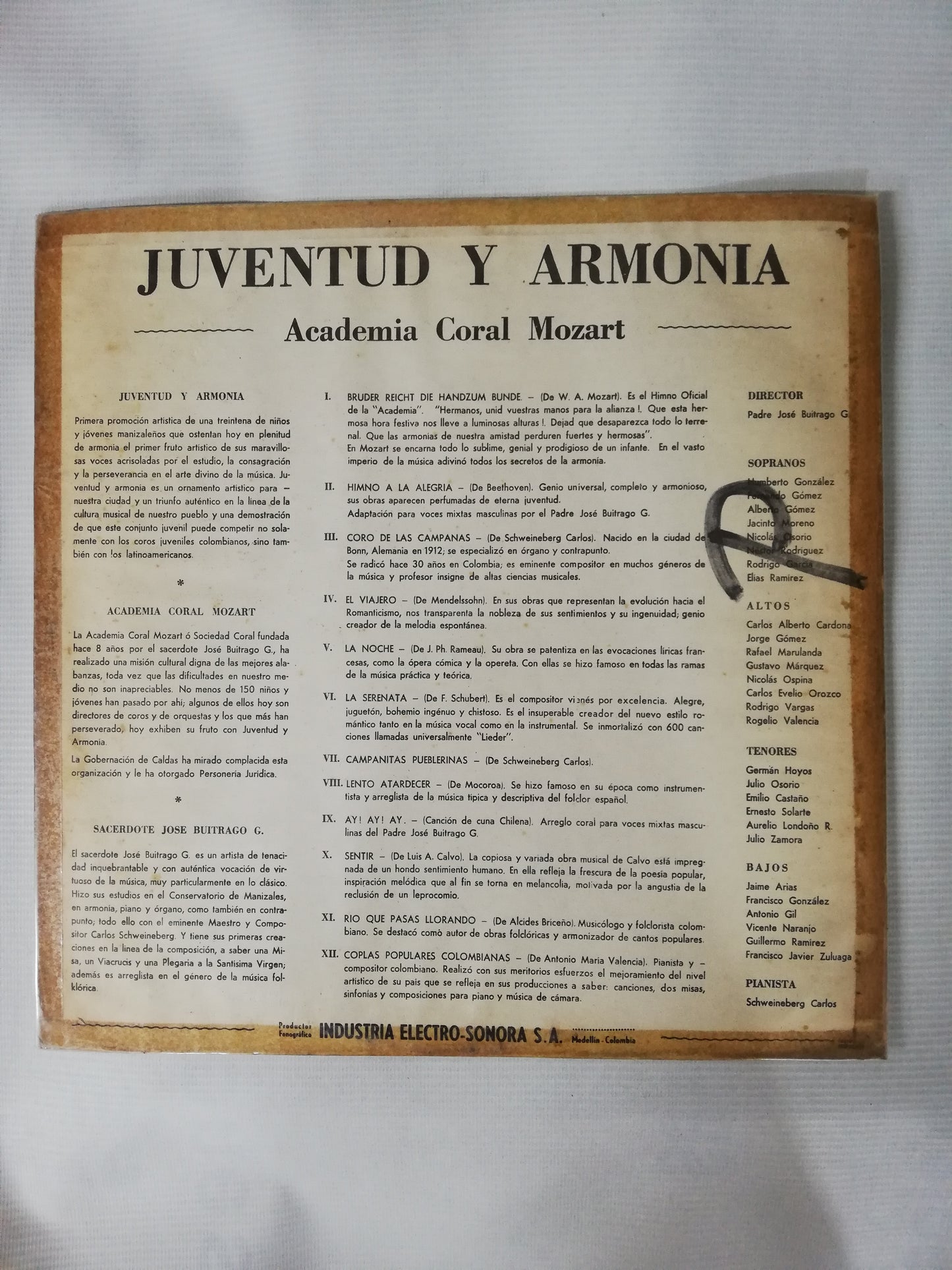 LP ACADEMIA CORAL MOZART - JUVENTUD Y ARMONIA