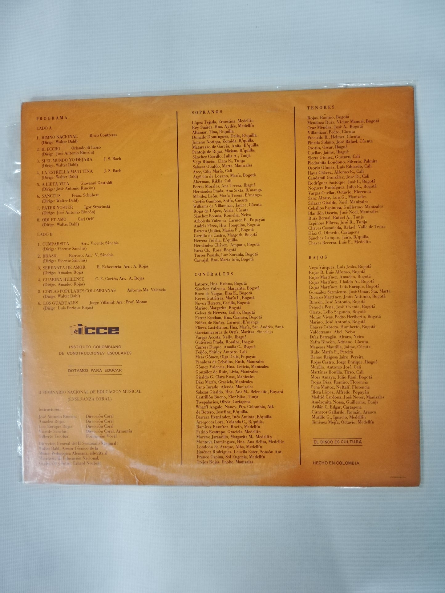 LP II SEMINARIO NACIONAL DE EDUCACIÓN MUSICAL - RESPUBLICA DE COLOMBIA MINISTERIO DE EDUCACIÓN NACIONAL