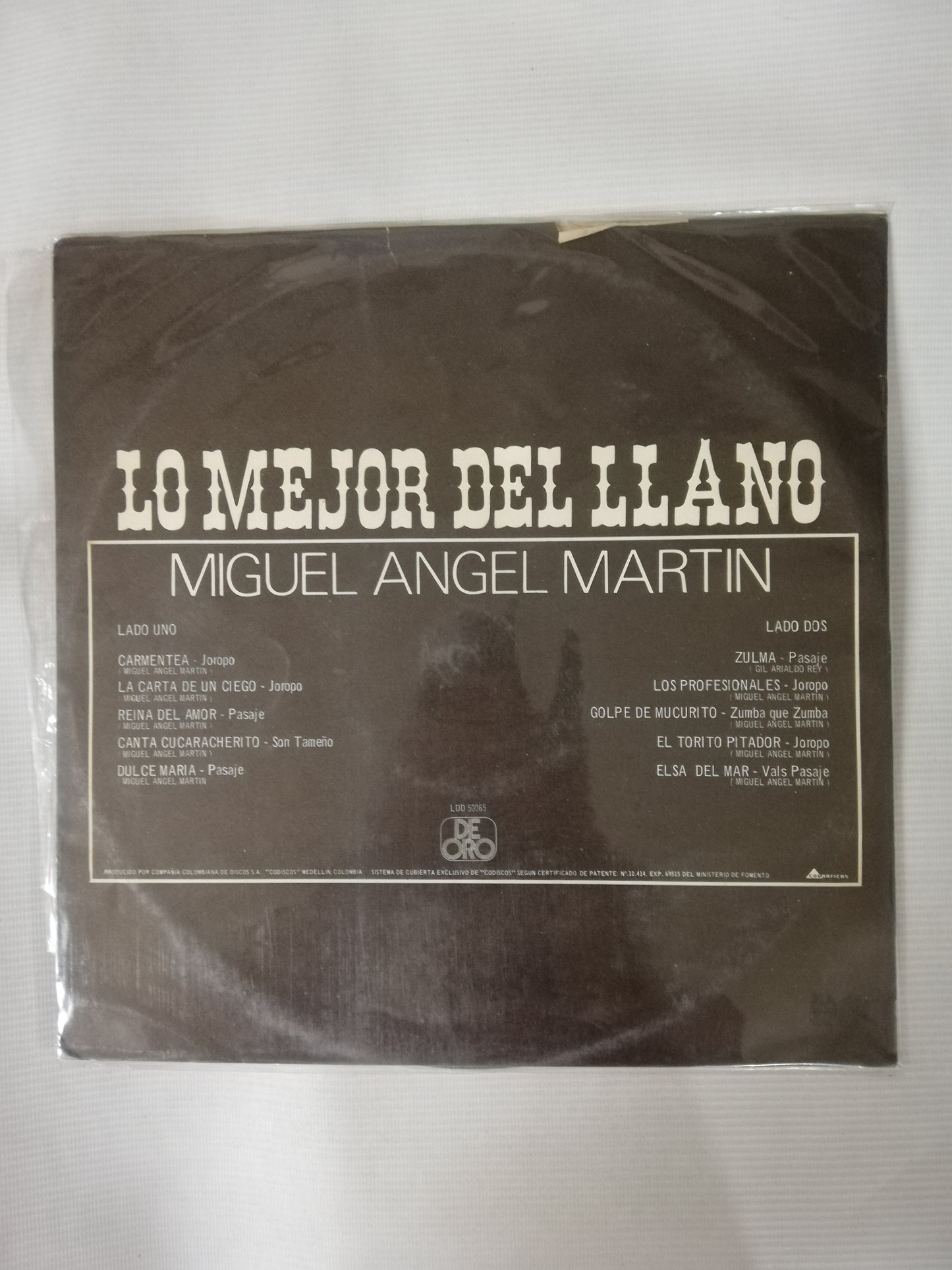 LP MIGUEL ANGEL MARTIN Y SU CONJUNTO LLANERO - LO MEJOR DEL LLANO