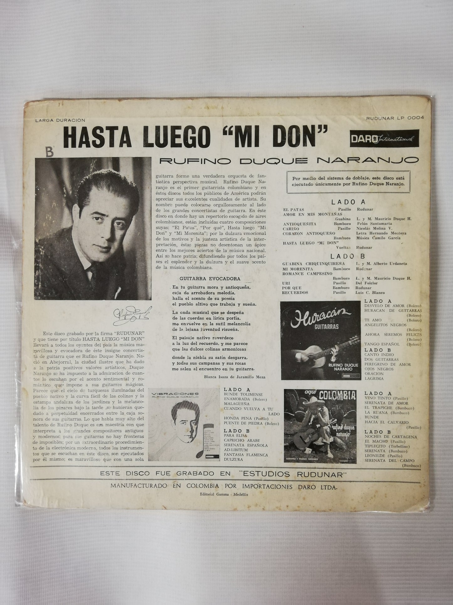 LP RUFINO DUQUE NARANJO - HASTA LUEGO MI DON