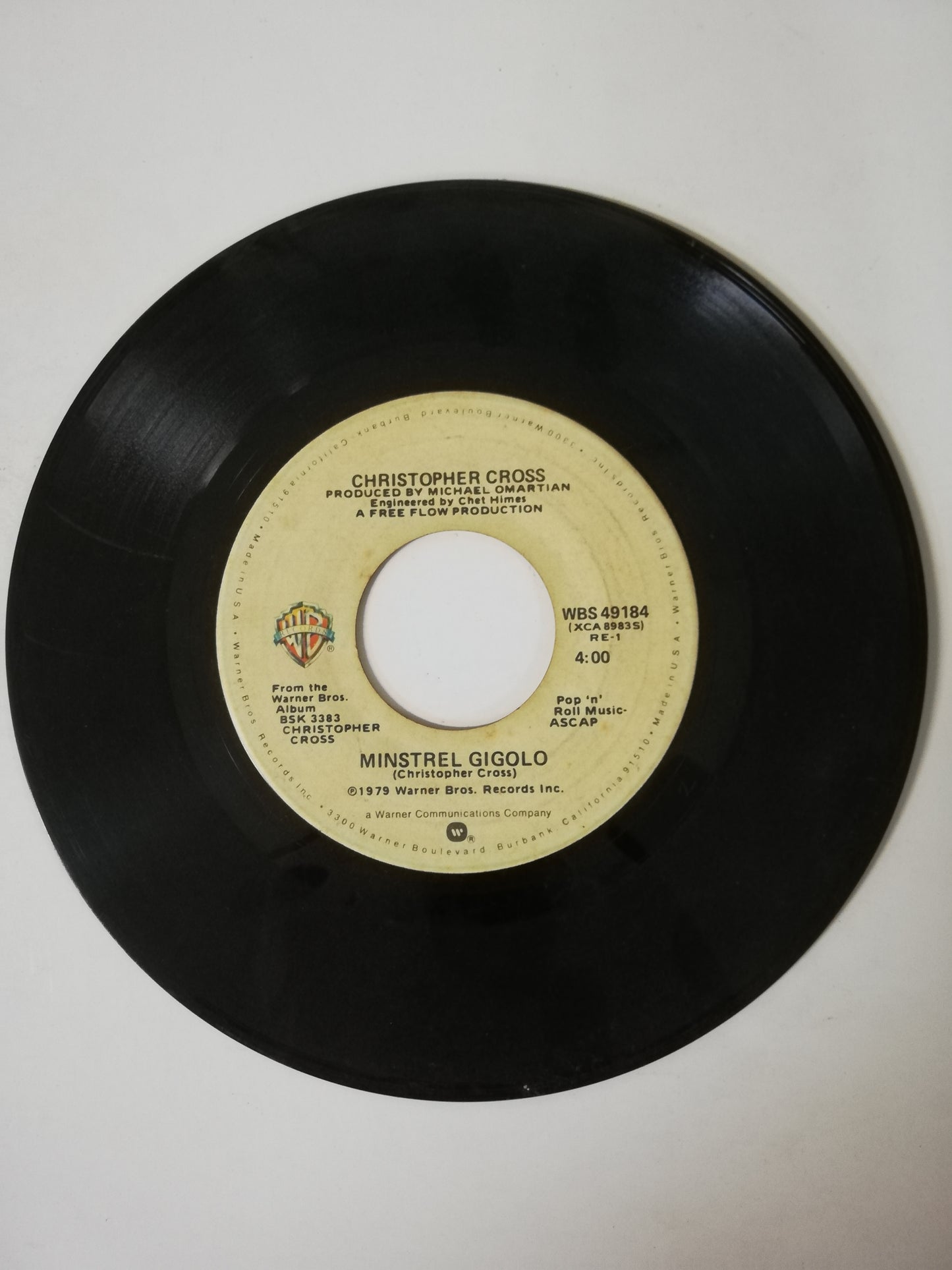 VINILO CHRISTOPHER CROSS - MINSTREL GIGOLO / RIDE LIKE THE WIND