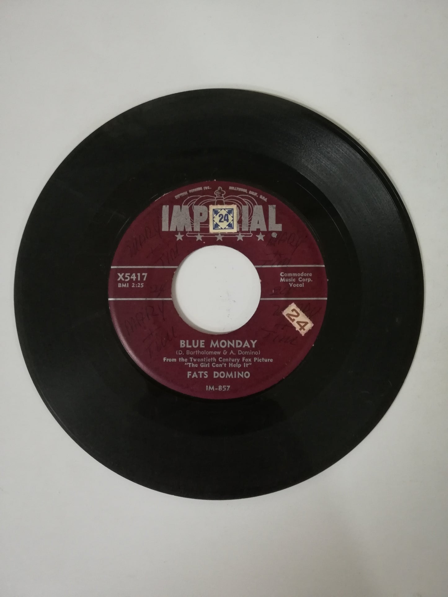 VINILO FATS DOMINO - BLUE MONDAY / WHAT´S THE REASON I´M NOT PLEASING YOU