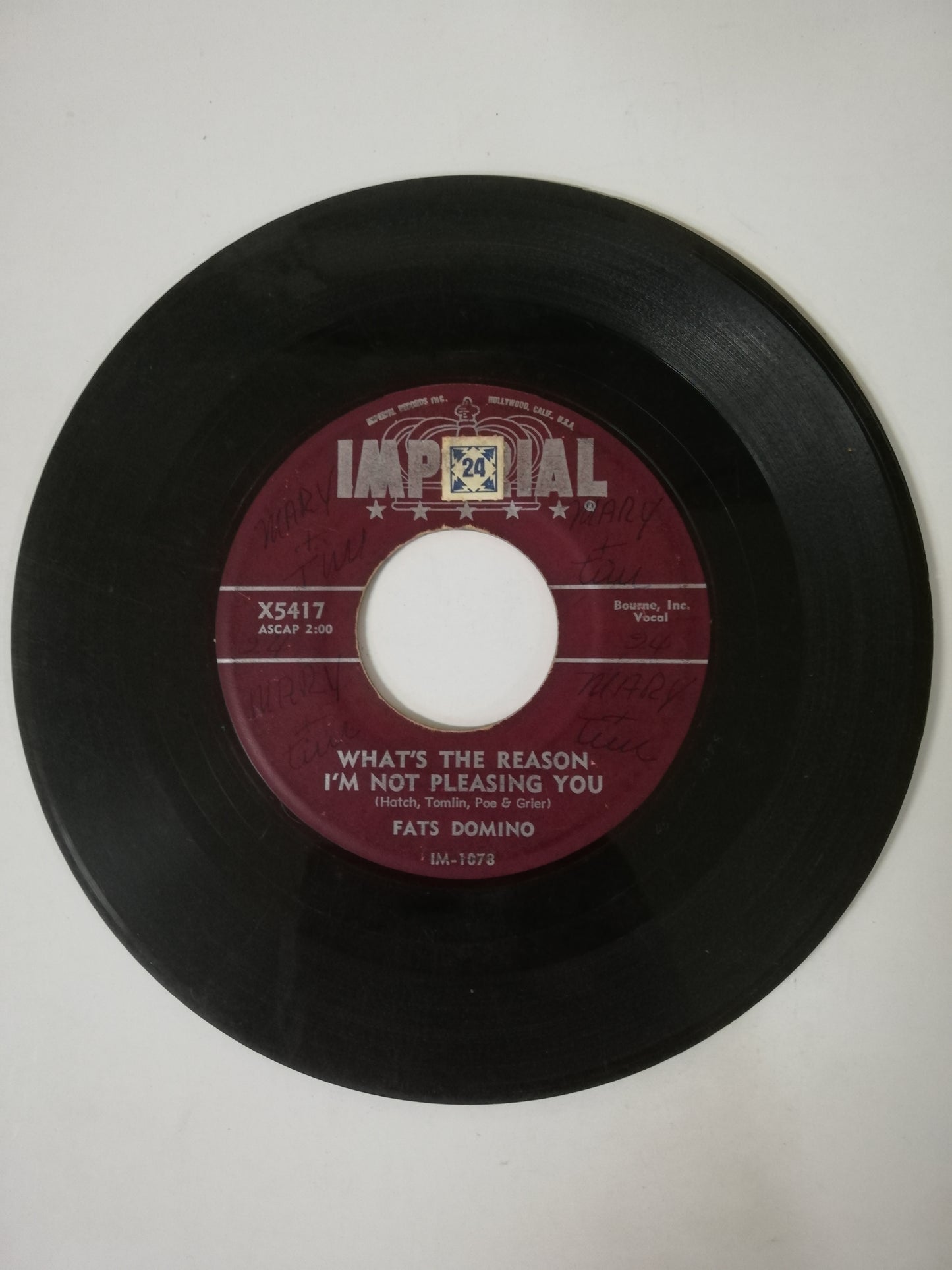 VINILO FATS DOMINO - BLUE MONDAY / WHAT´S THE REASON I´M NOT PLEASING YOU