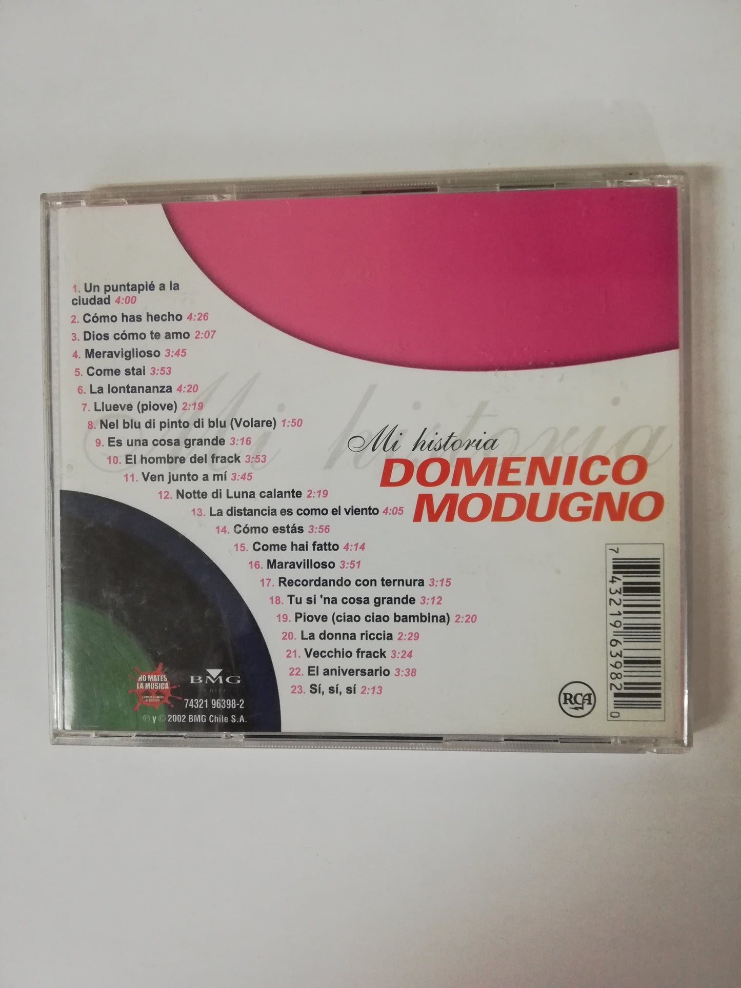 CD DOMENICO MODUGNO - MI HISTORIA + DE 18 TEMAS ORIGINALES
