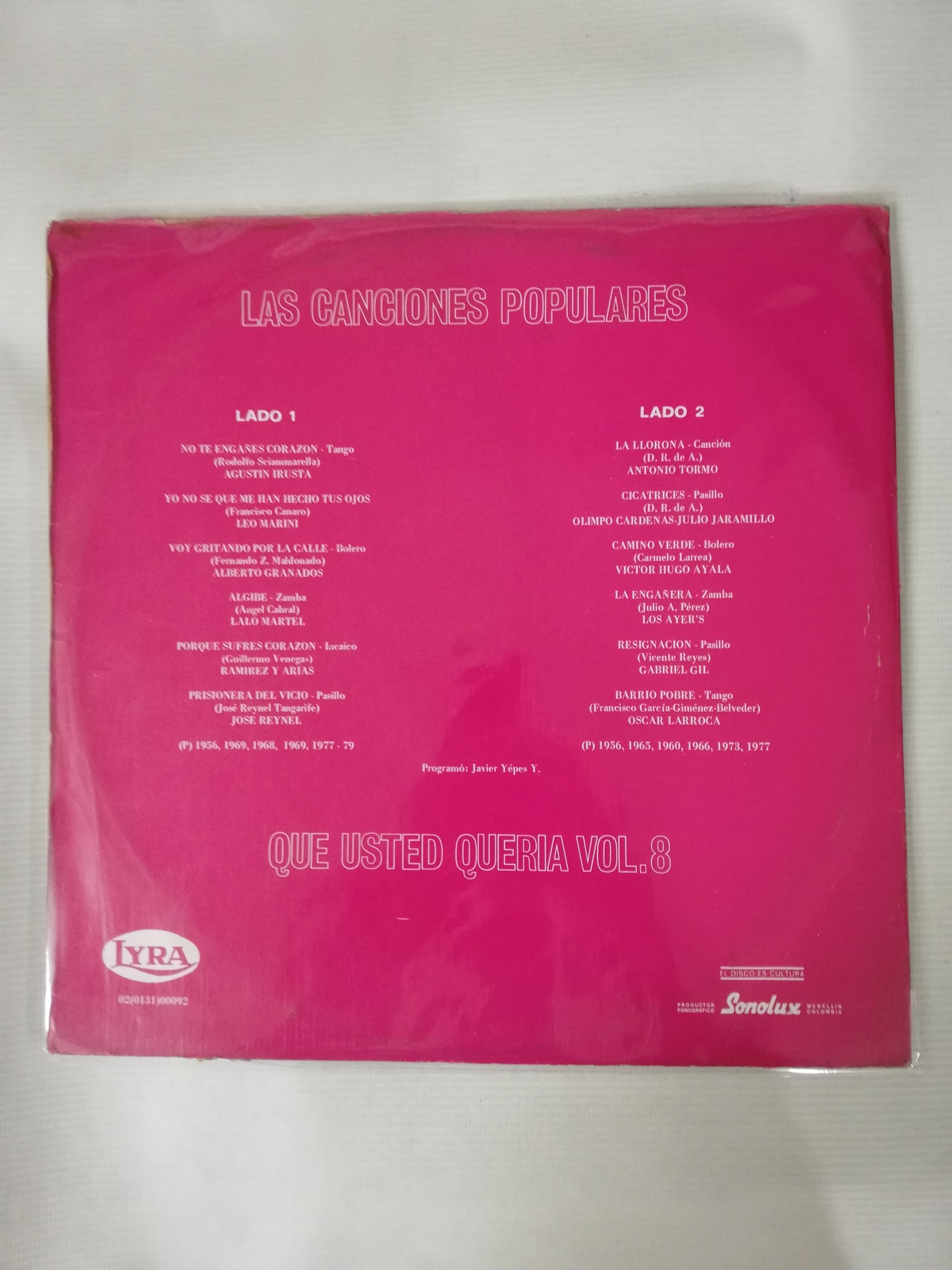 LP LAS CANCIONES POPULARES QUE USTED QUERIA - LAS CANCIONES POPULARES QUE USTED QUERIA VOL. 3