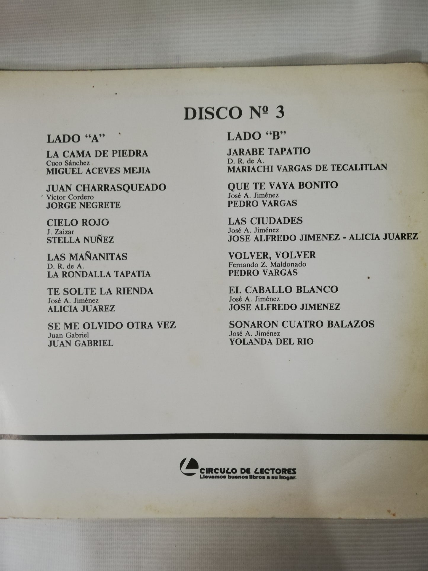 LP SELECCIONES CIRCULO DE LA MÚSICA RANCHERA - VARIOS INTÉRPRETES - VINYL X 3