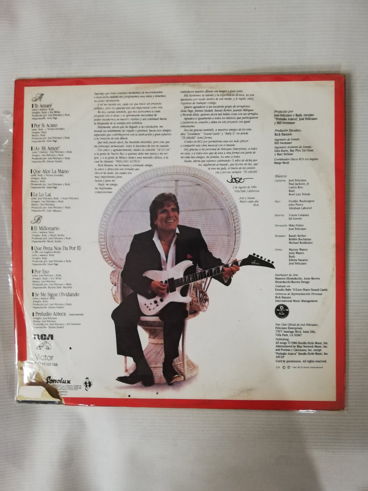 LP JOSÉ FELICIANO - TE AMARÉ