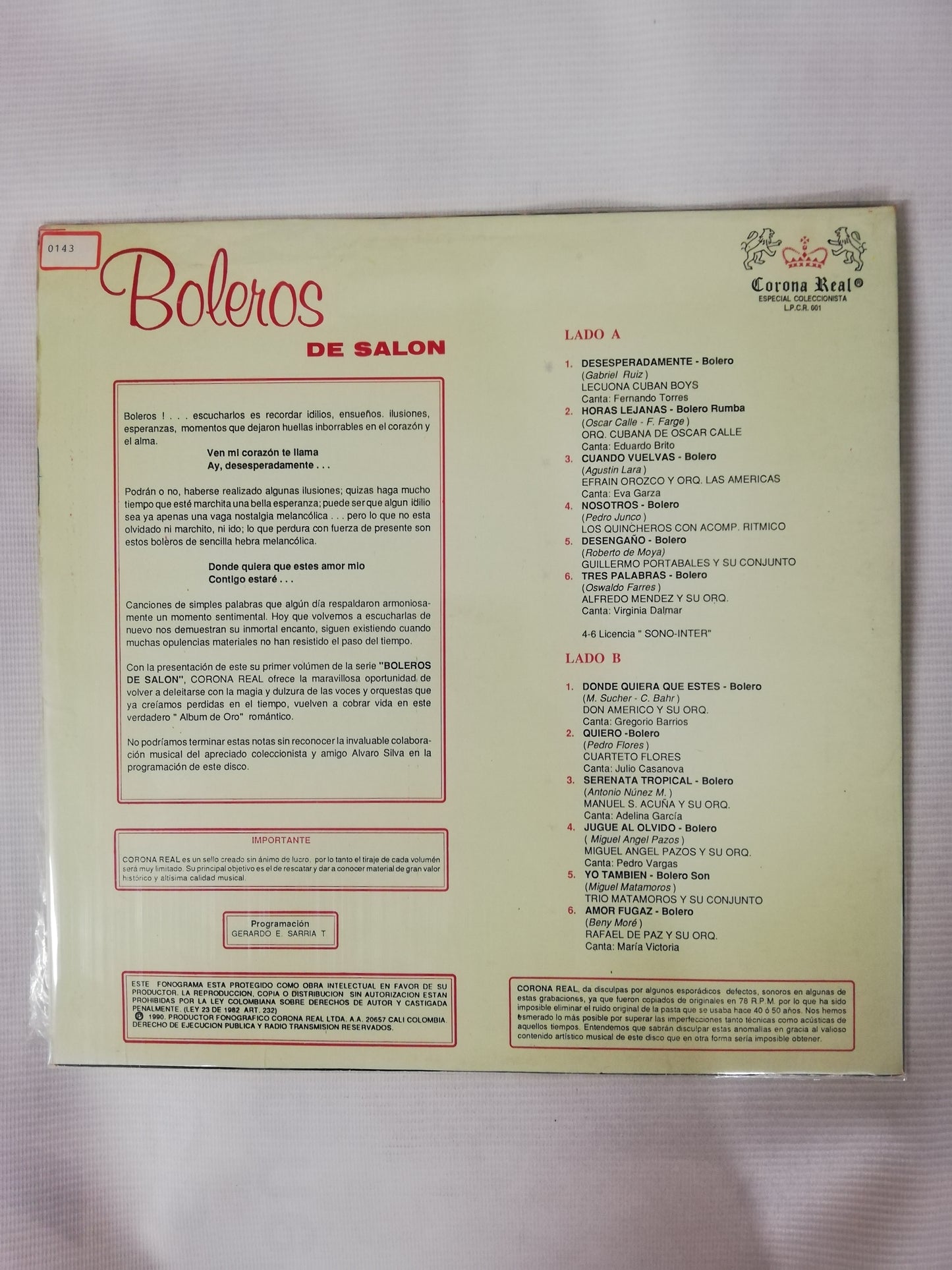 LP BOLEROS DE SALON - BOLEROS DE SALON VOL. 1