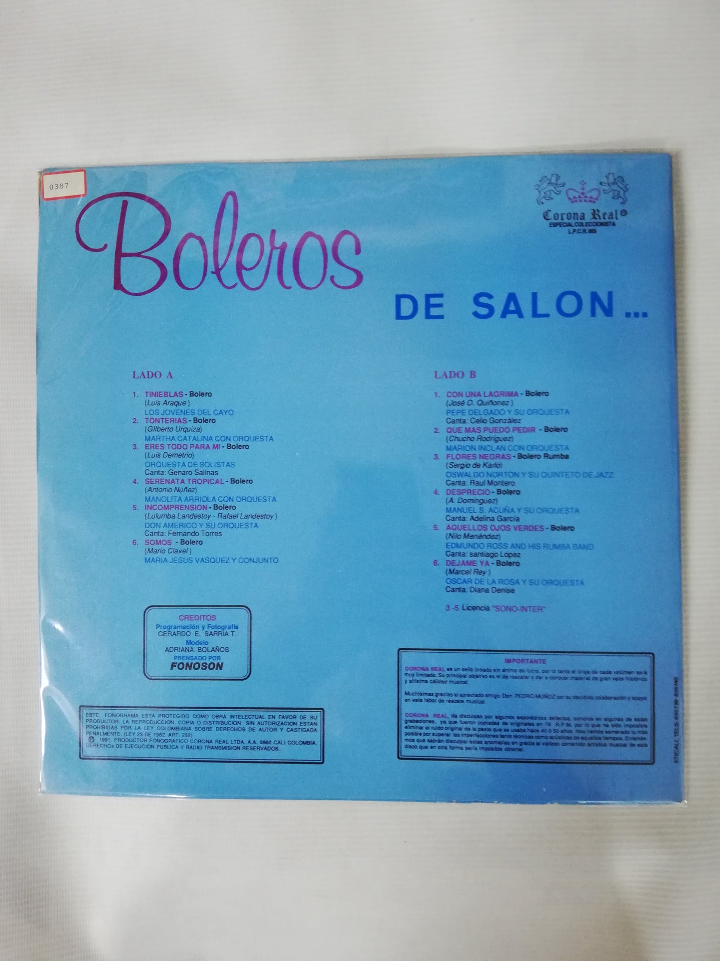 LP BOLEROS DE SALON - BOLEROS DE SALON VOL. 2