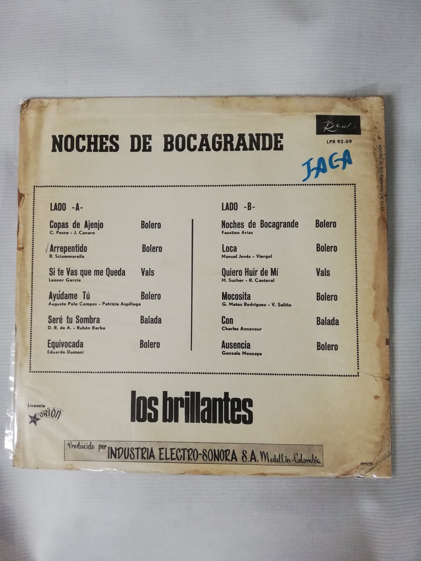 LP TRIO LOS BRILLANTES - NOCHES DE BOCAGRANDE