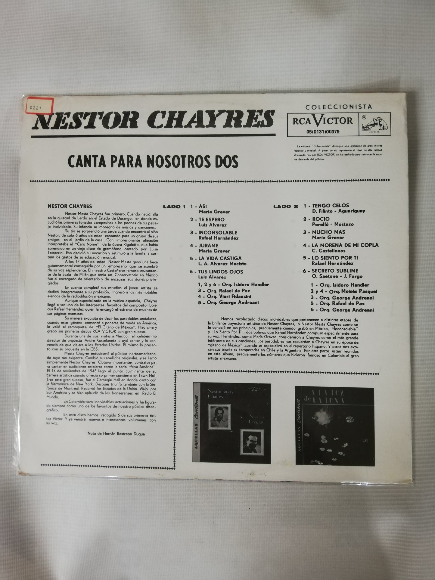 LP NESTOR CHAYRES - CANTA...PARA NOSOTROS DOS