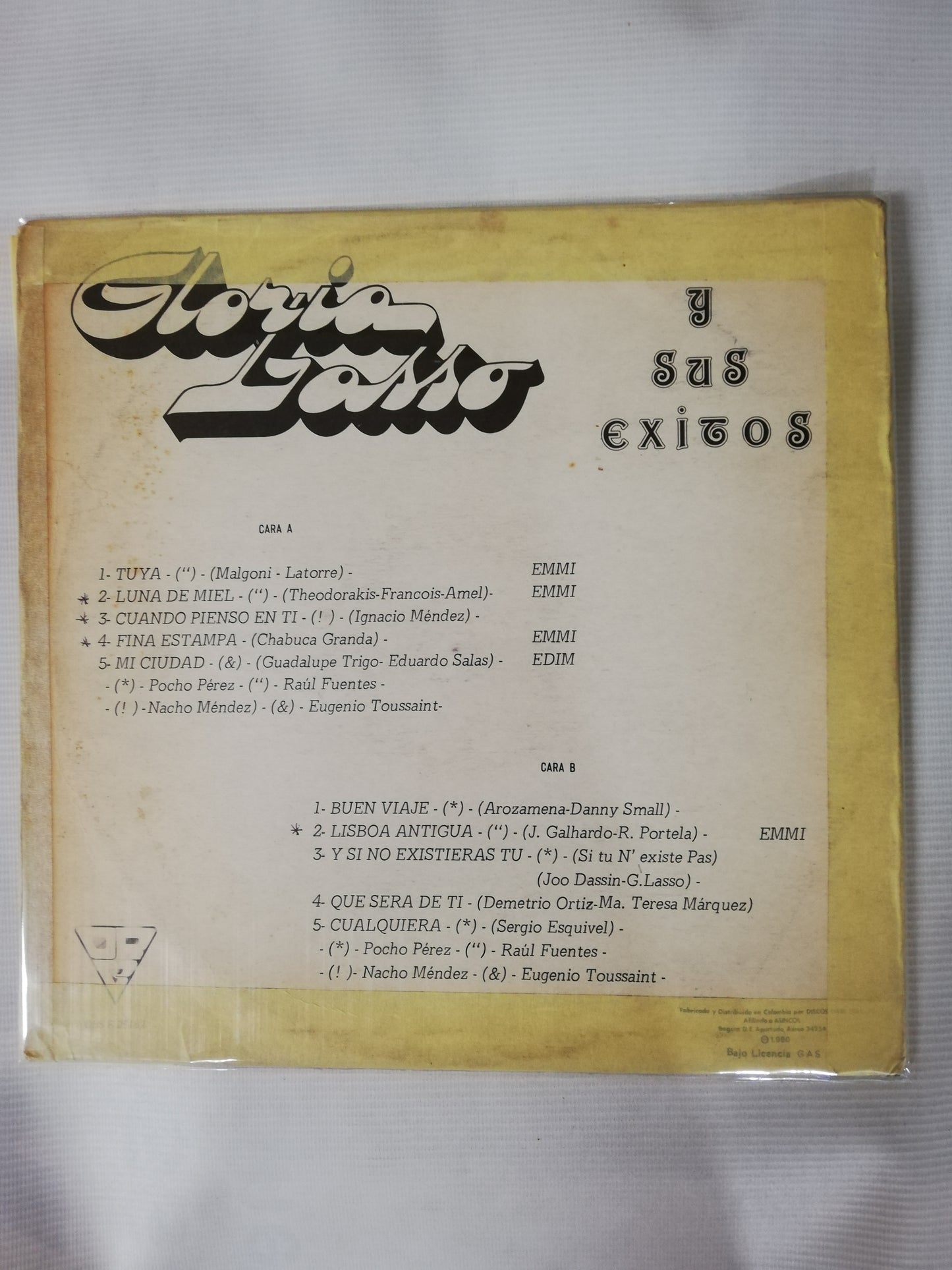 LP GLORIA LASSO - GLORIA LASSO Y SUS EXITOS!